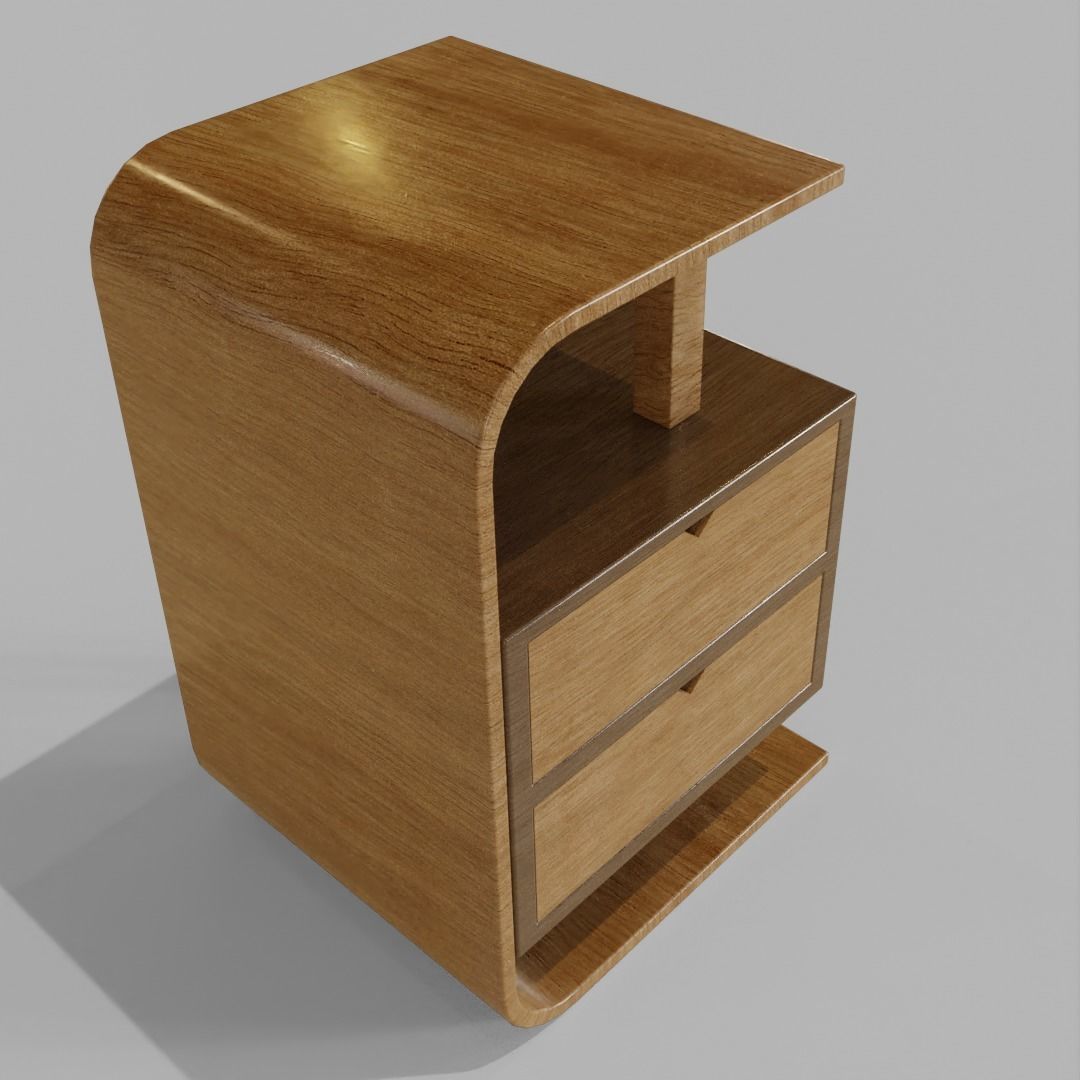 2 Drawer table furniture 3D model_1