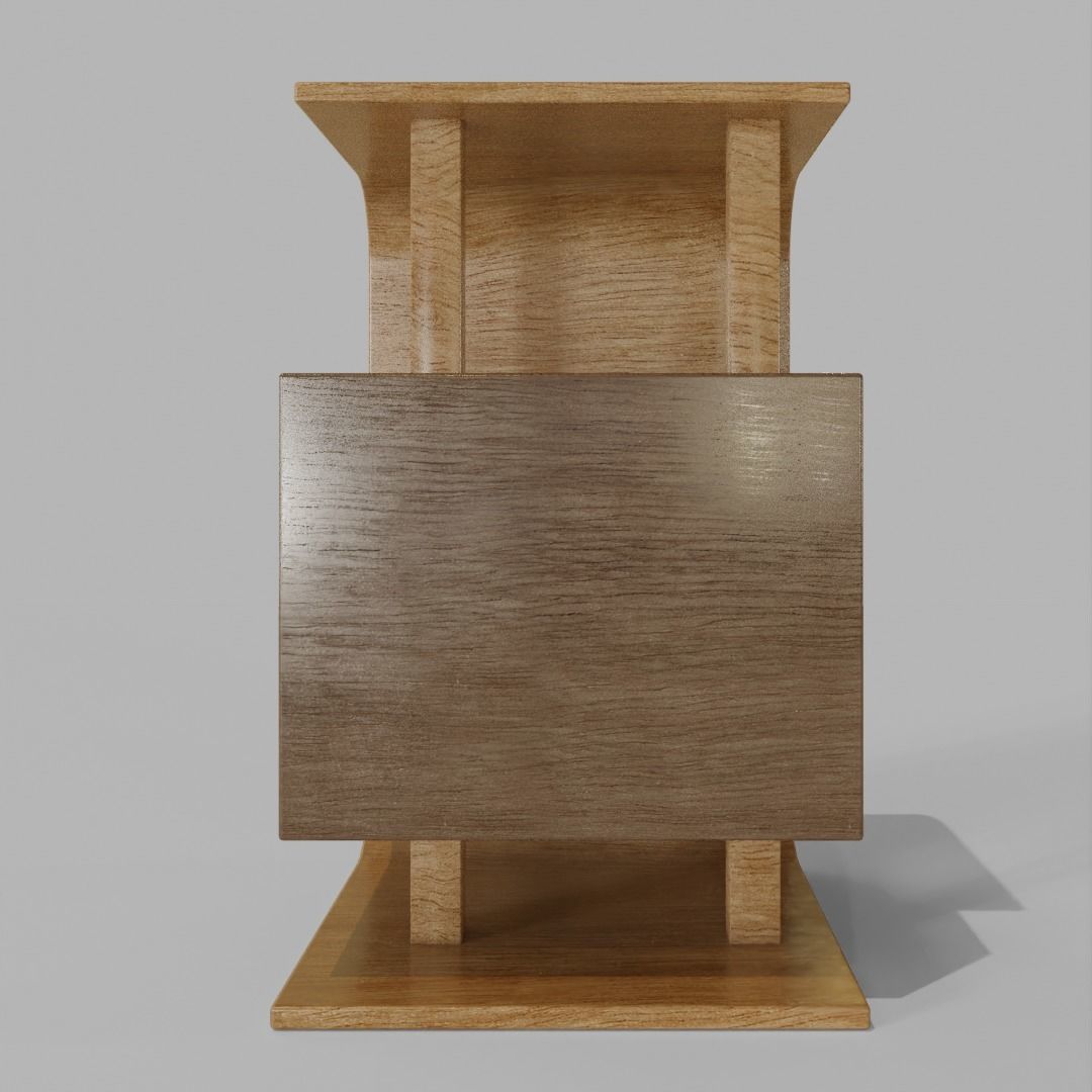 2 Drawer table furniture 3D model_9