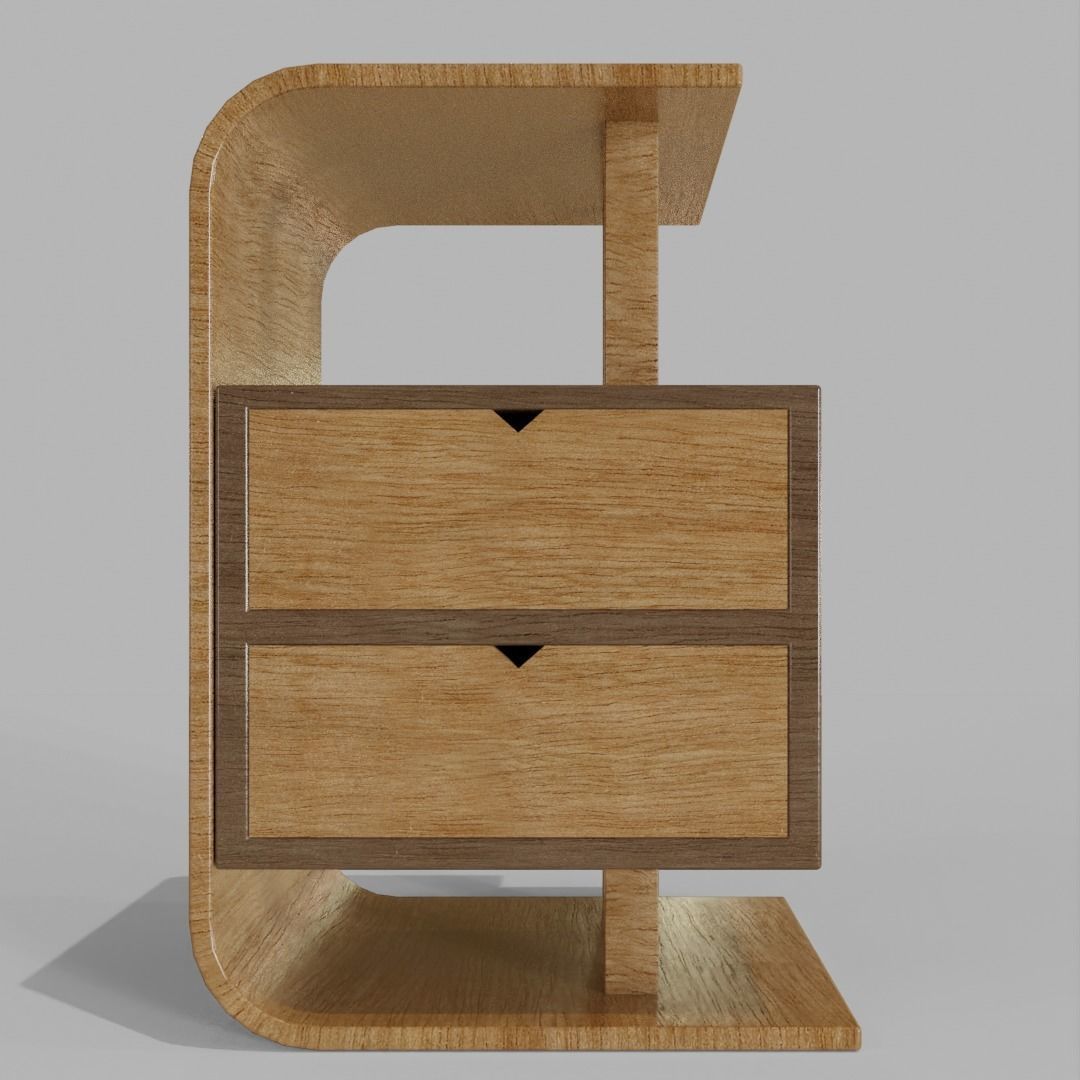 2 Drawer table furniture 3D model_8