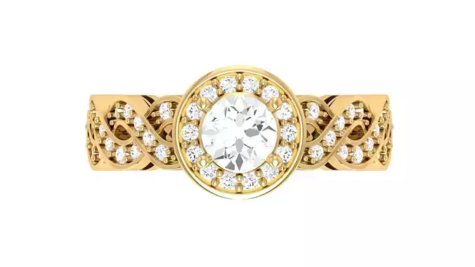 Solitaire Wedding Engagement Women Halo Ring 