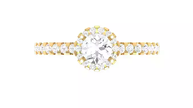 Solitaire Wedding Engagement Women Halo Ring 