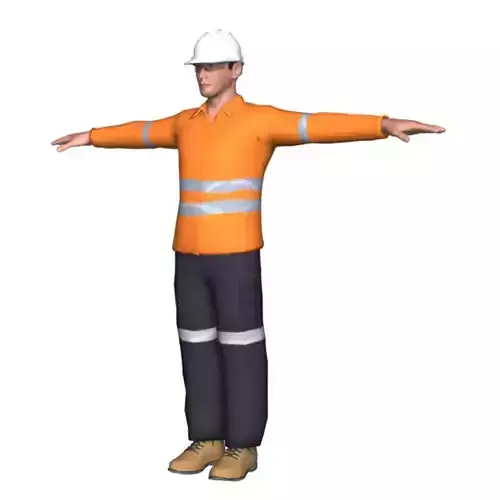 Mining Construction Worker 3D model Low-poly 3D model