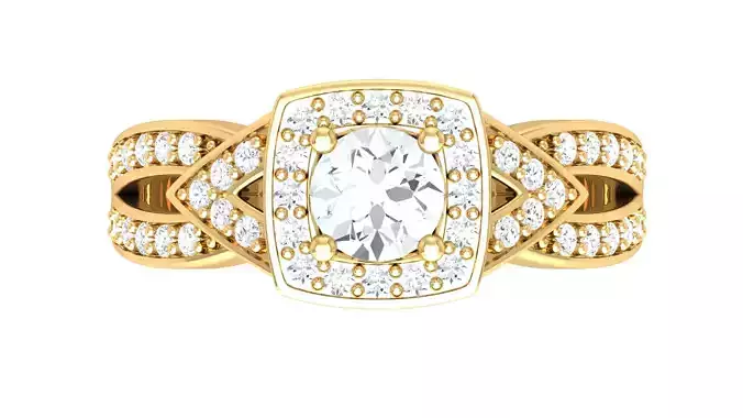 Solitaire Wedding Engagement Women Halo Ring 