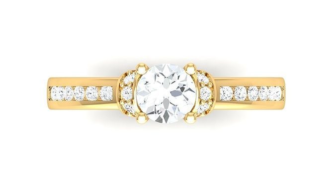 Solitaire Wedding Engagement Women Ring  3D print model