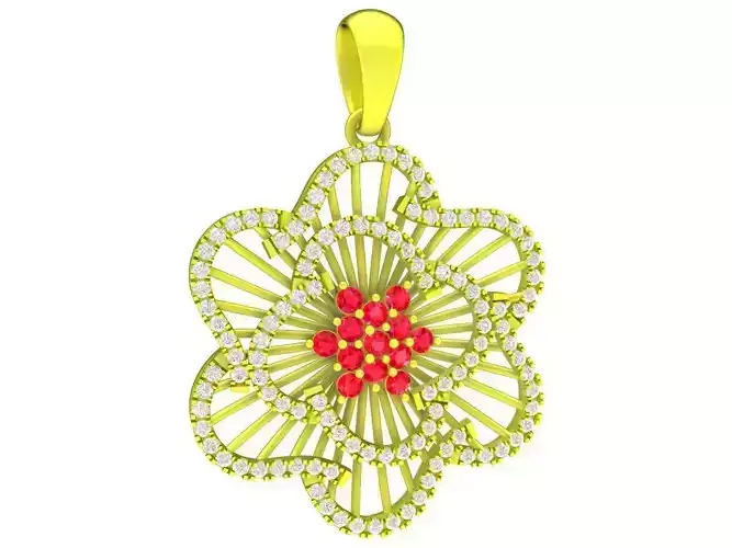 ultra vision diamond flower women pendant 4255