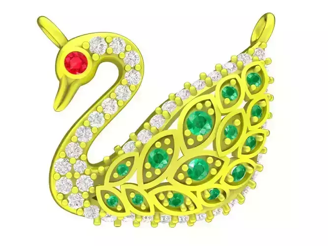 luxury diamond swan pendant 4256