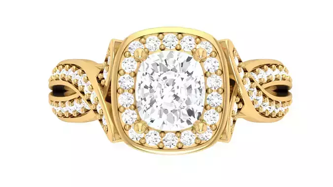 Solitaire Wedding Engagement Women Halo Ring 