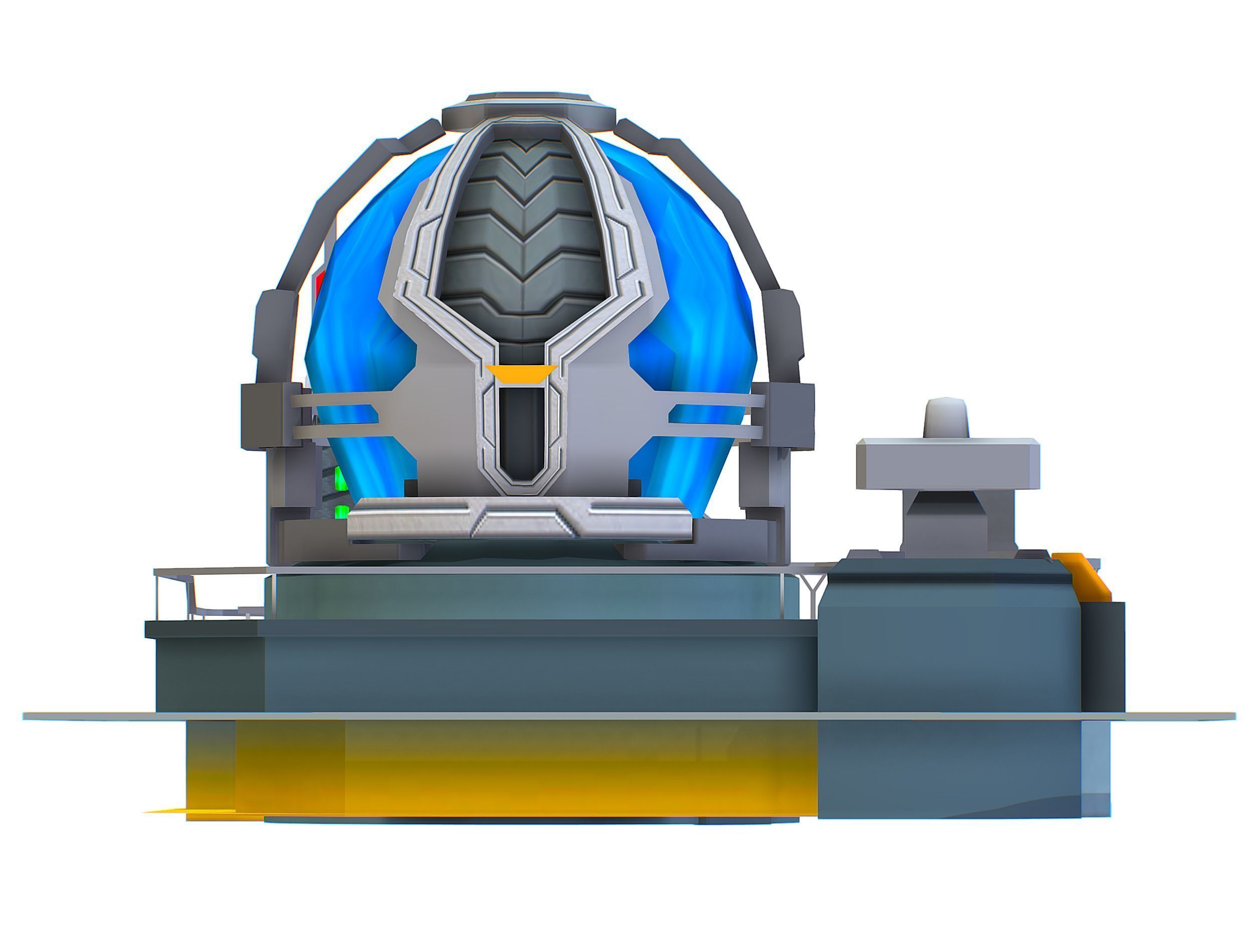 isometrical UFO radar platform station upgrade 2 Low-poly 3D model_30