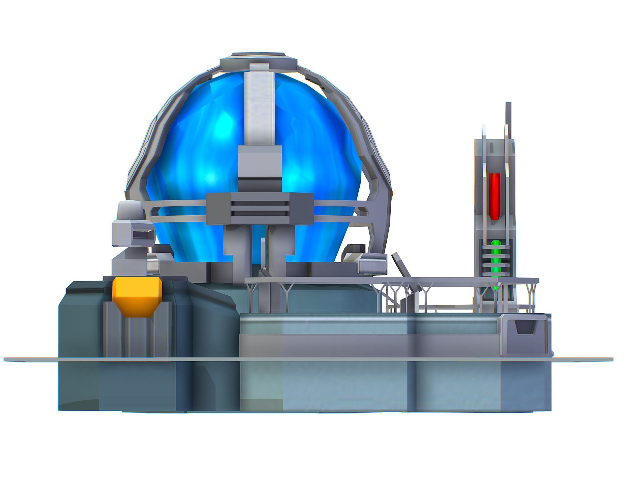 isometrical UFO radar platform station upgrade 2 Low-poly 3D model_31