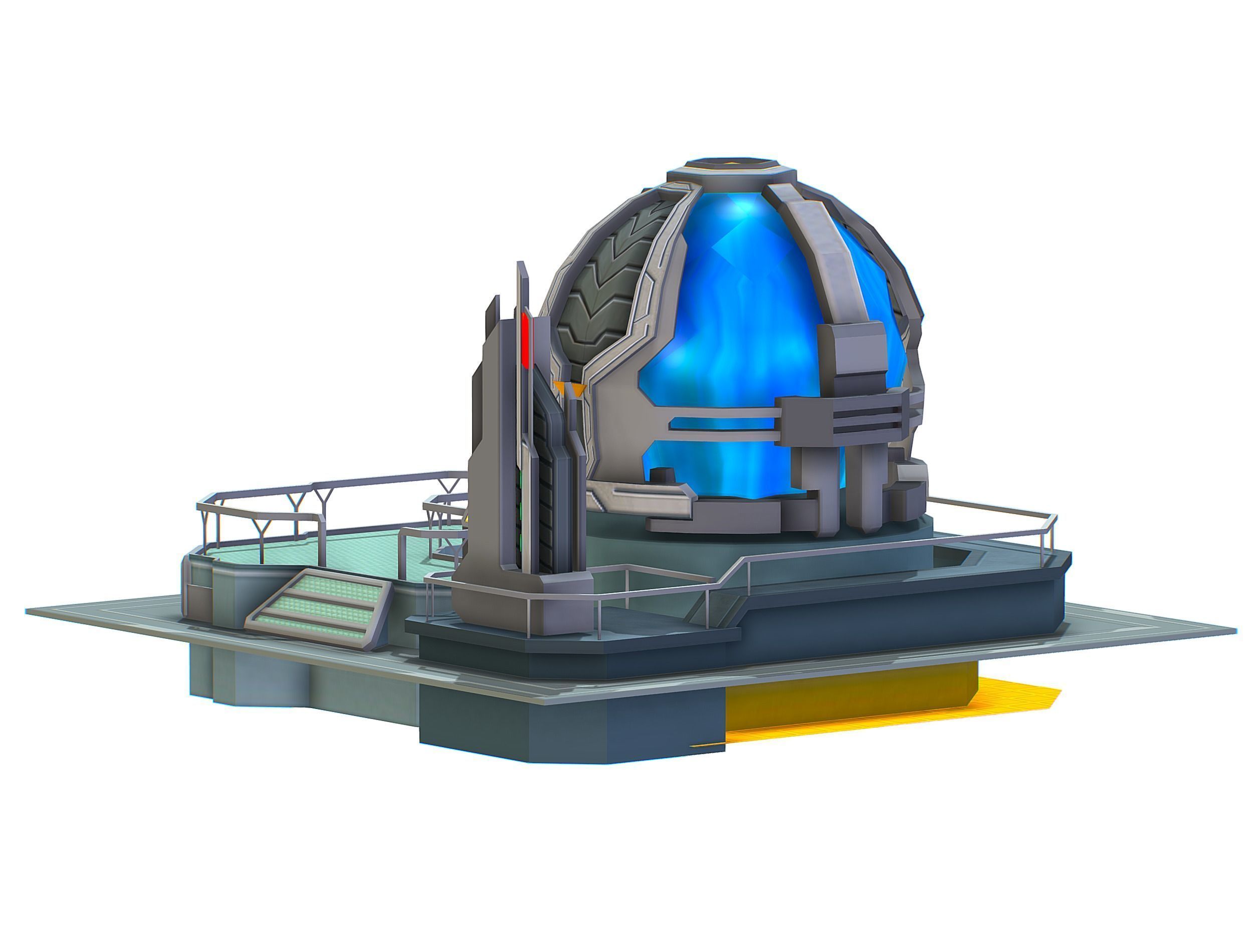 isometrical UFO radar platform station upgrade 2 Low-poly 3D model_15