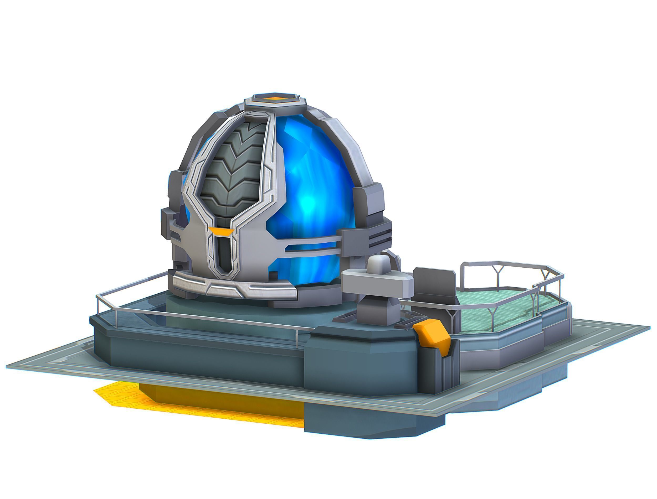 isometrical UFO radar platform station upgrade 2 Low-poly 3D model_33