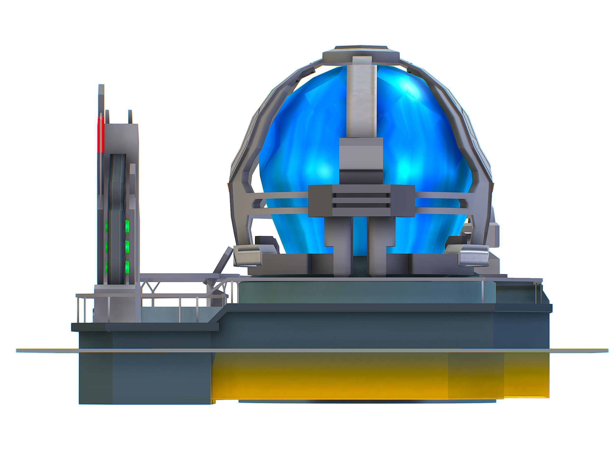 isometrical UFO radar platform station upgrade 2 Low-poly 3D model_19