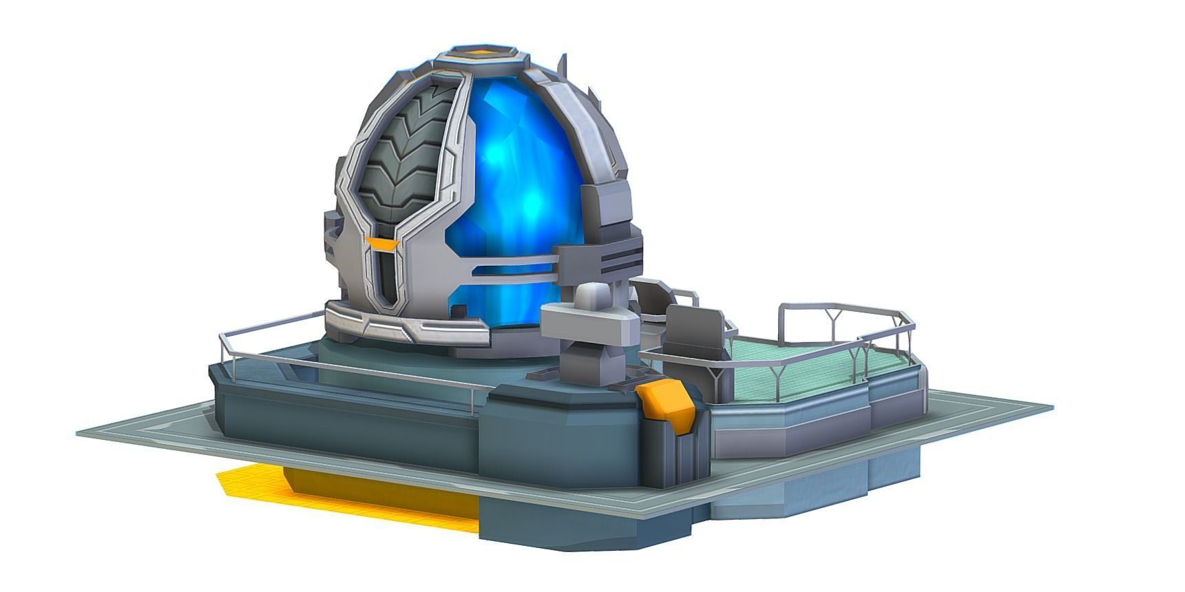isometrical UFO radar platform station upgrade 2 Low-poly 3D model_1