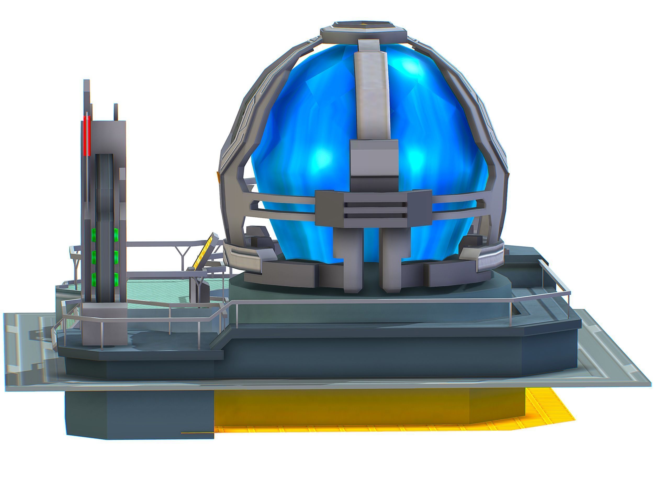 isometrical UFO radar platform station upgrade 2 Low-poly 3D model_24