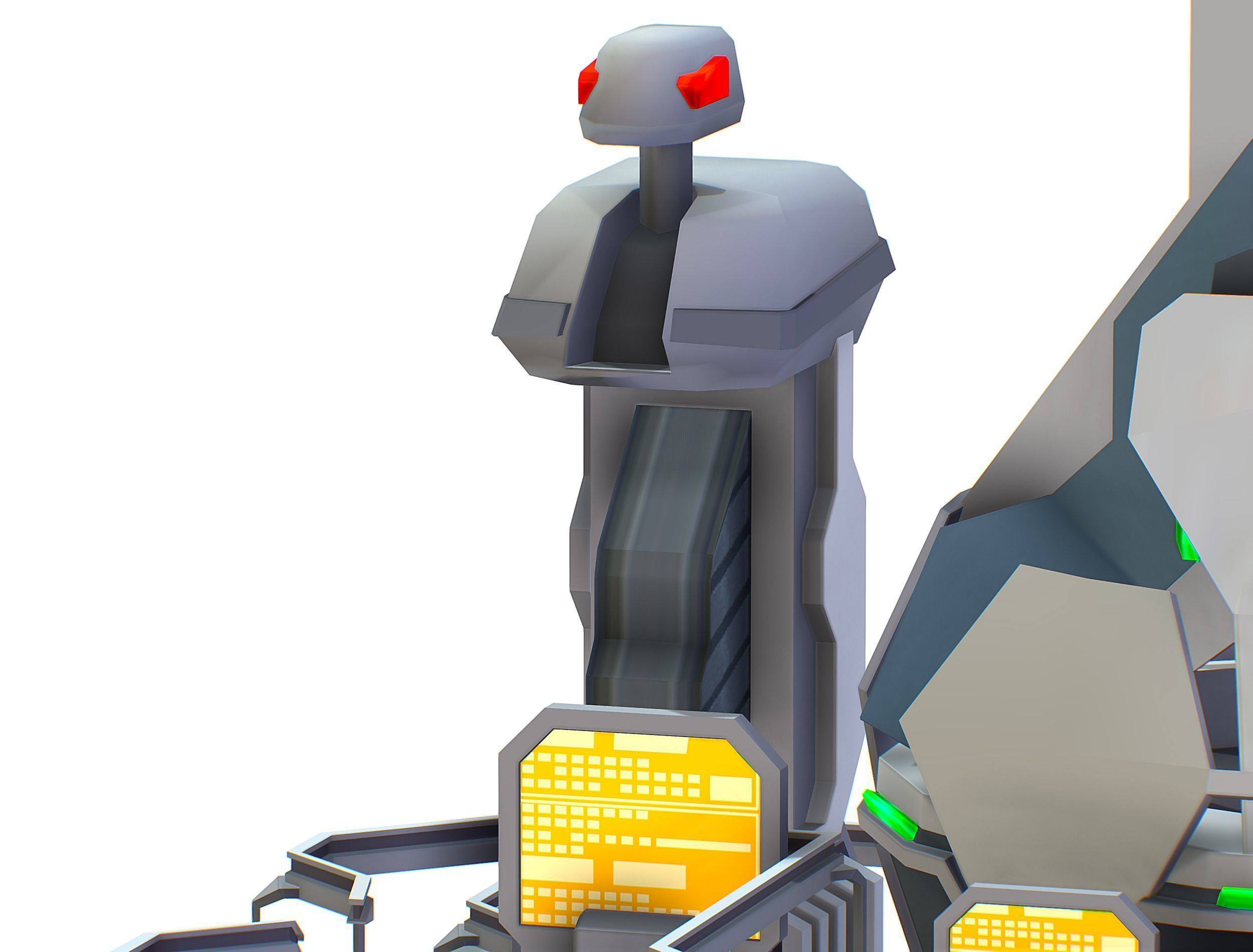 isometrical UFO radar platform station upgrade 3 Low-poly 3D model_17