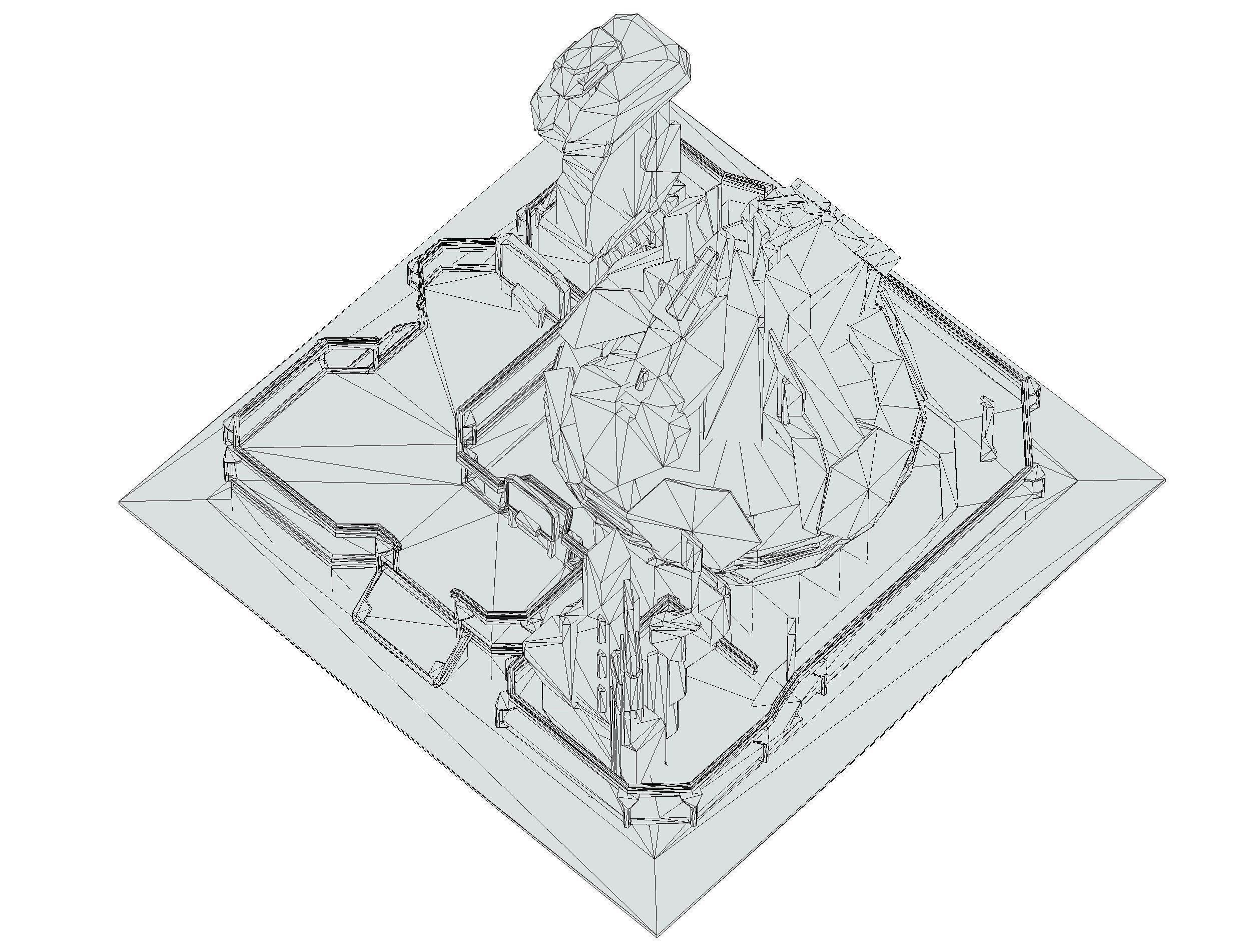 isometrical UFO radar platform station upgrade 3 Low-poly 3D model_25
