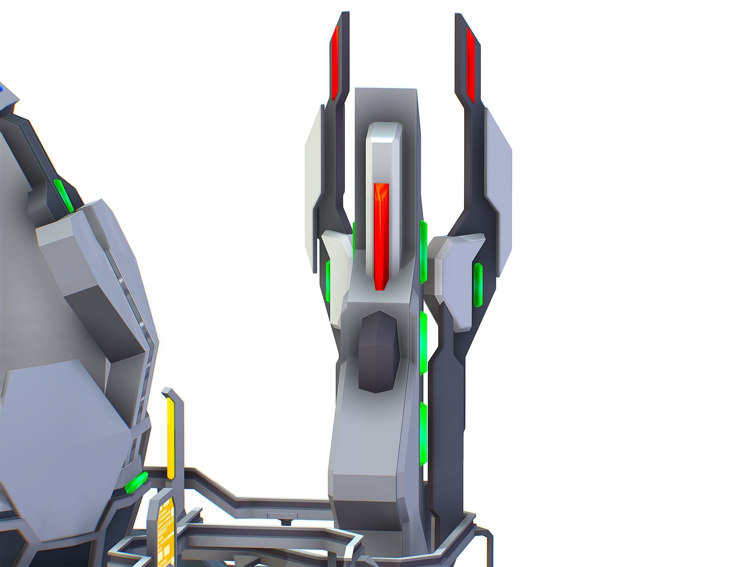 isometrical UFO radar platform station upgrade 3 Low-poly 3D model_18