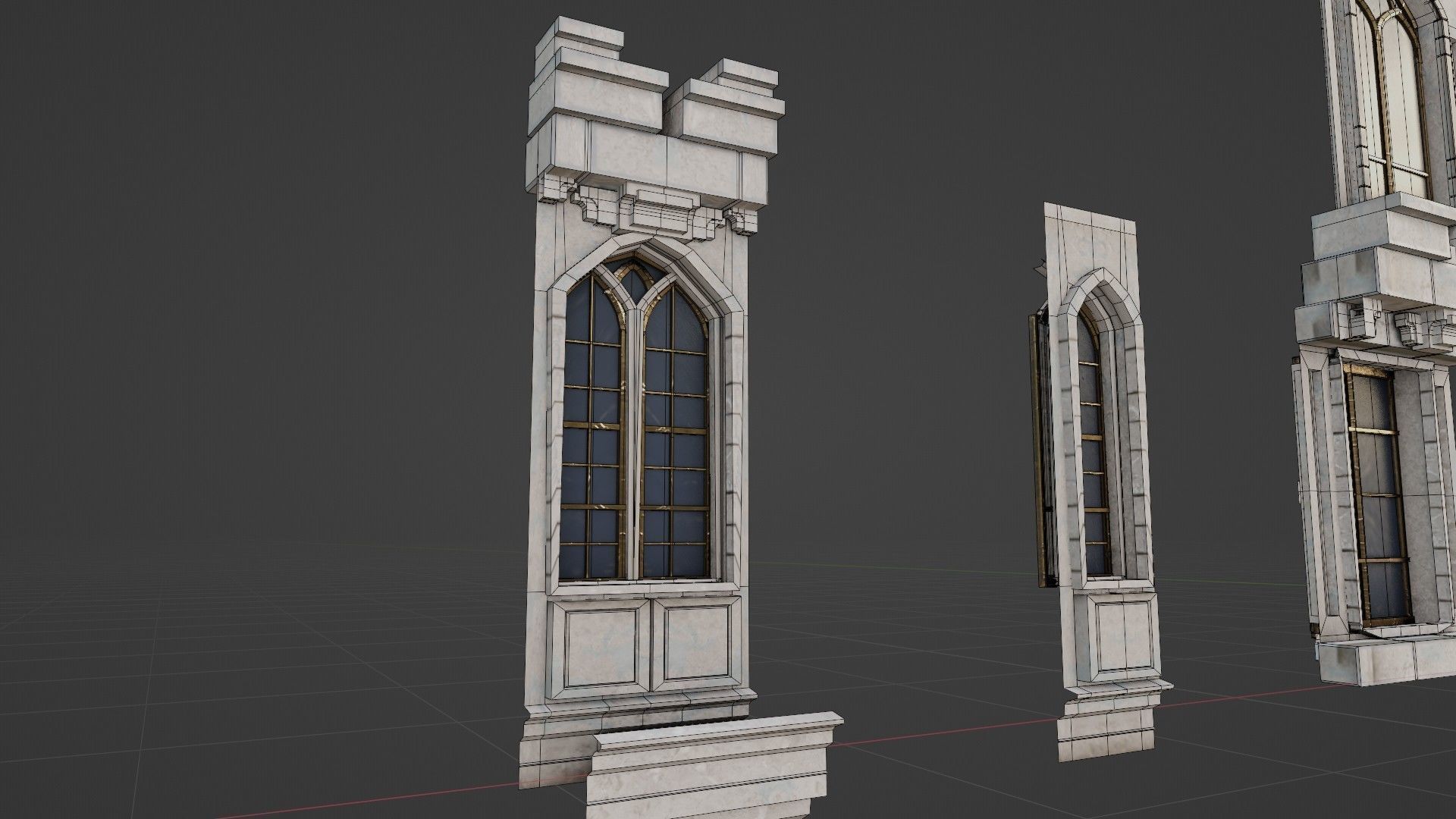 modular medieval building parts with 4k pbr textures  Low-poly 3D model_7