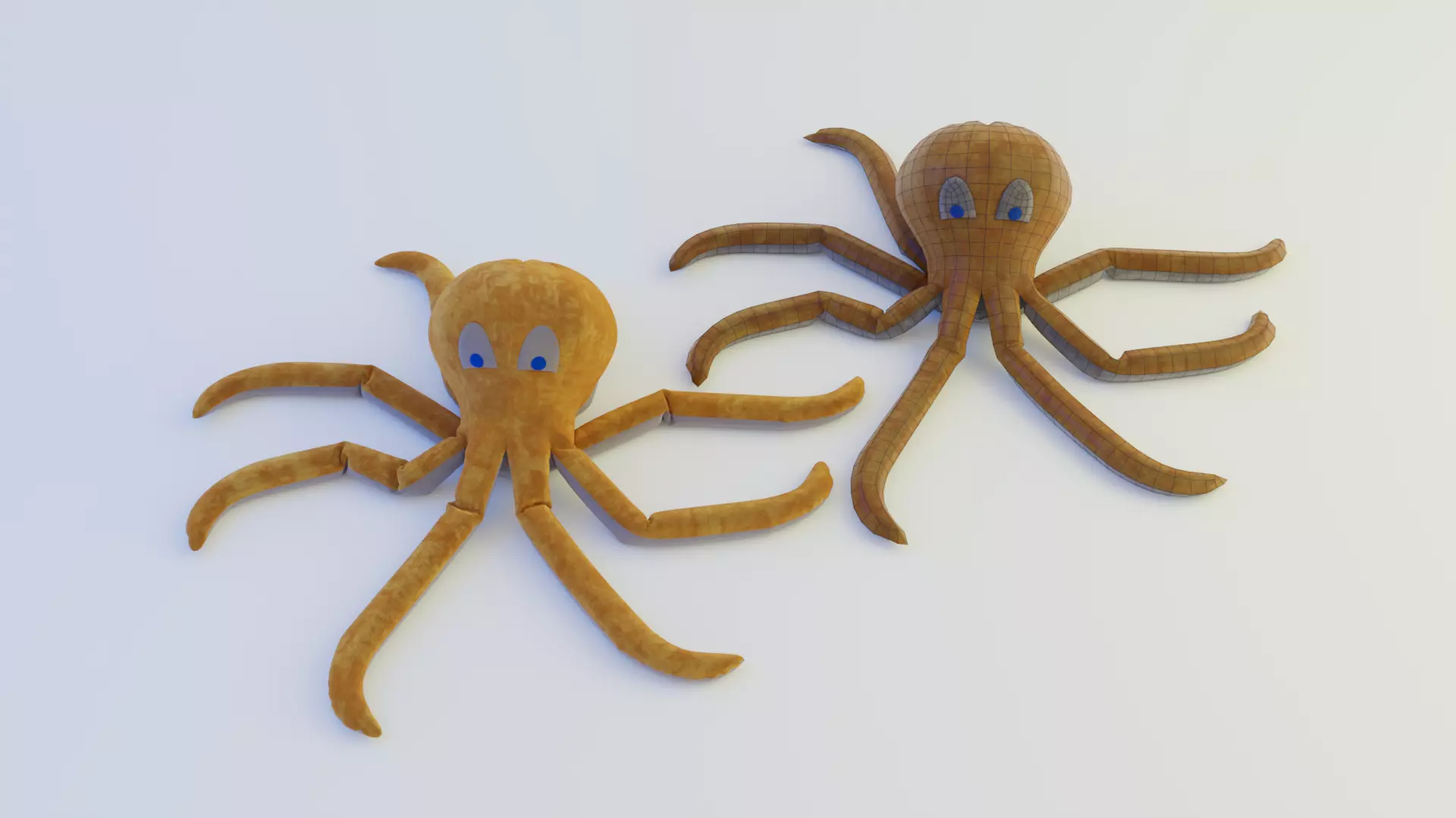 Octopus Plush Low-poly 3D model