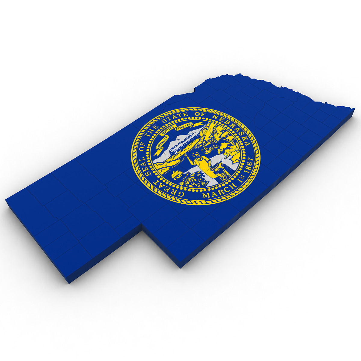 Nebraska Political Map 3D model_2