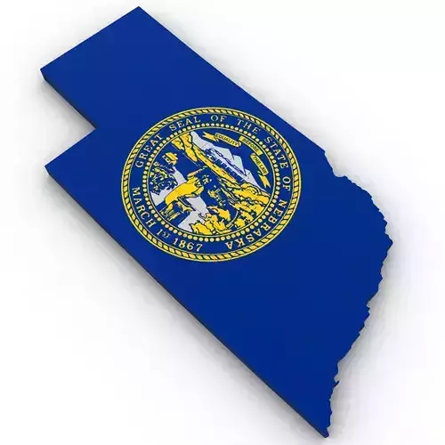 Nebraska Political Map 3D model