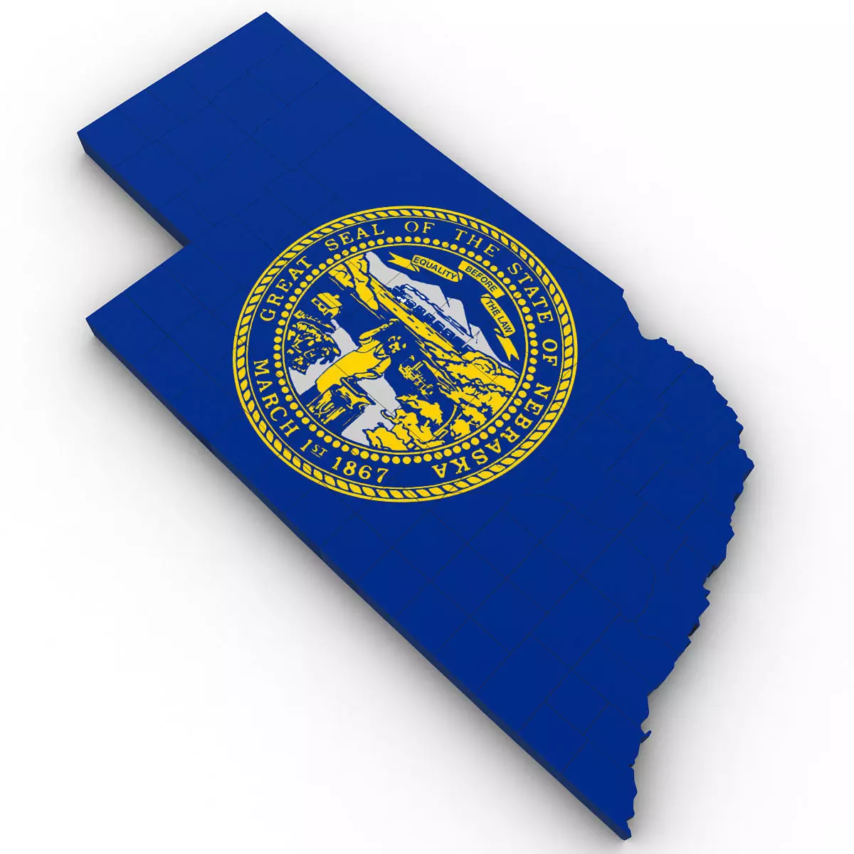 Nebraska Political Map 3D model_0