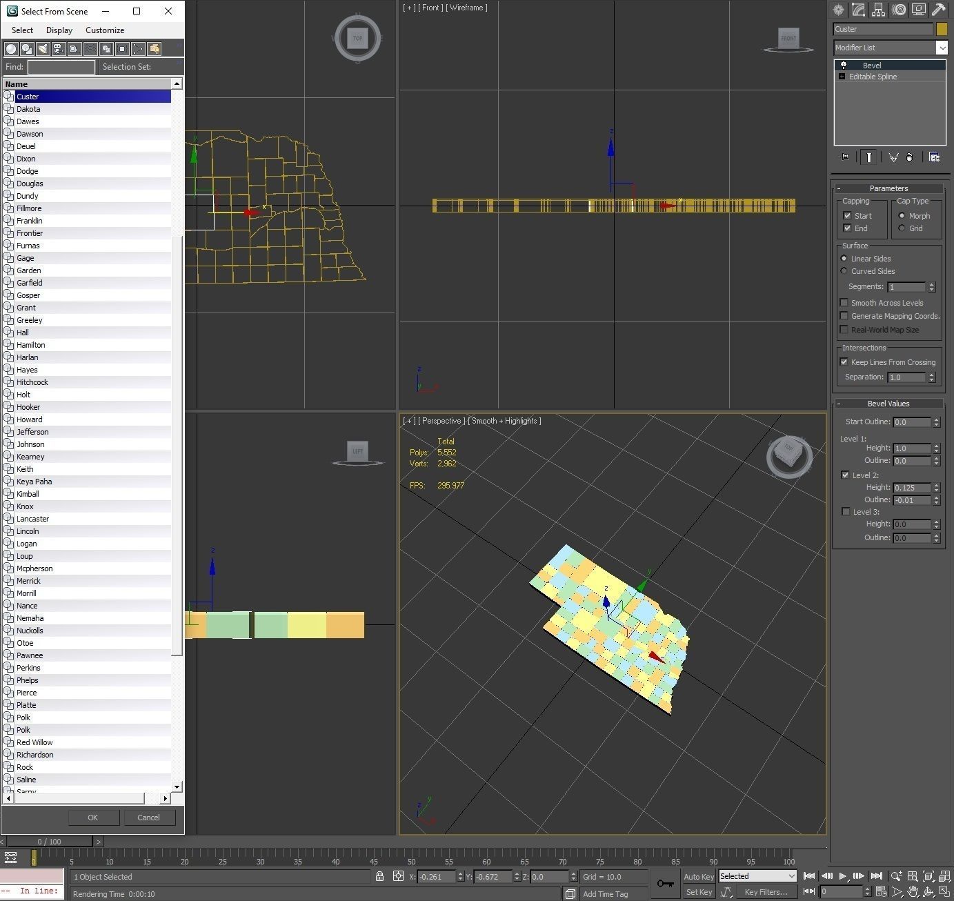 Nebraska Political Map 3D model_8