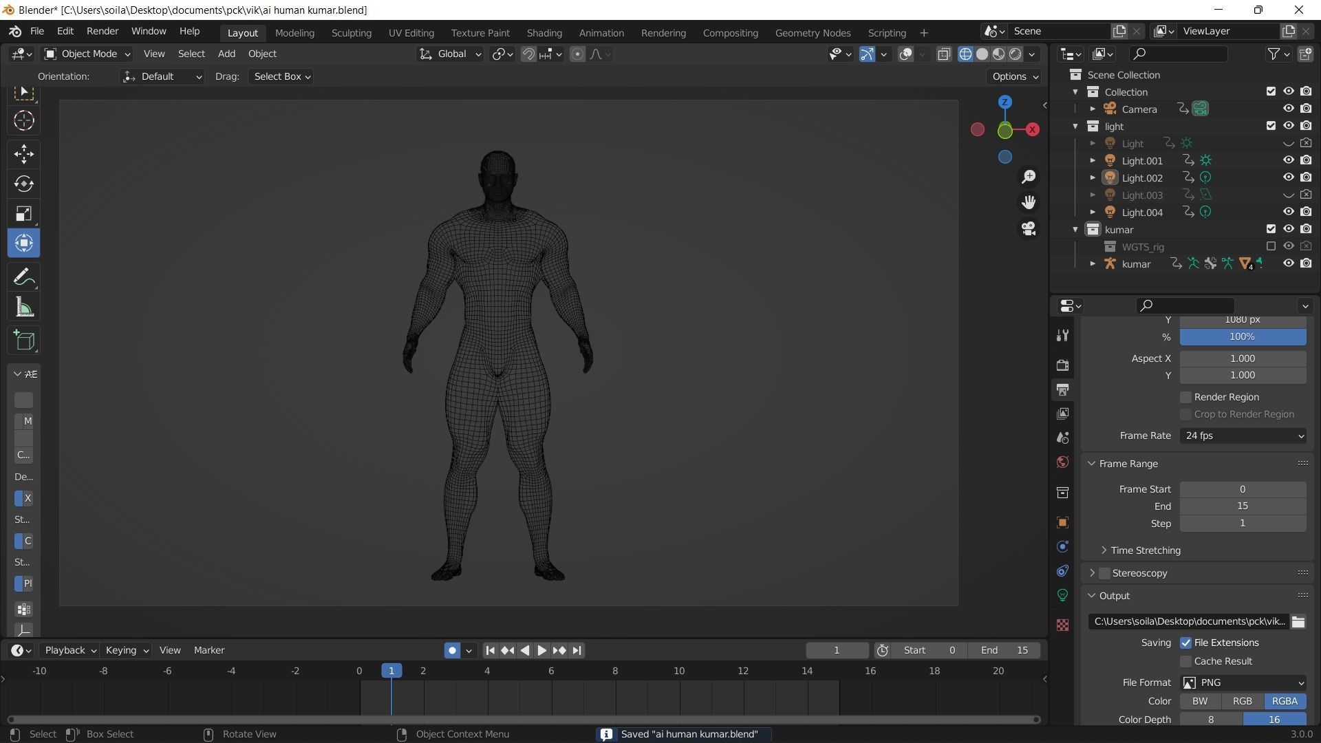 Stylized rigged - Blender 3d character Bolo  3D model_11