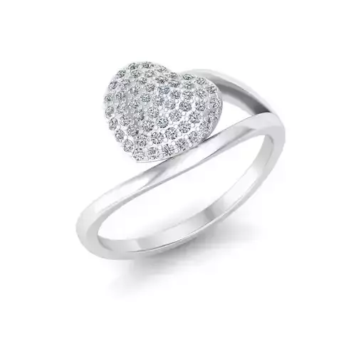 Solitaire Wedding Engagement Women Heart  Ring 