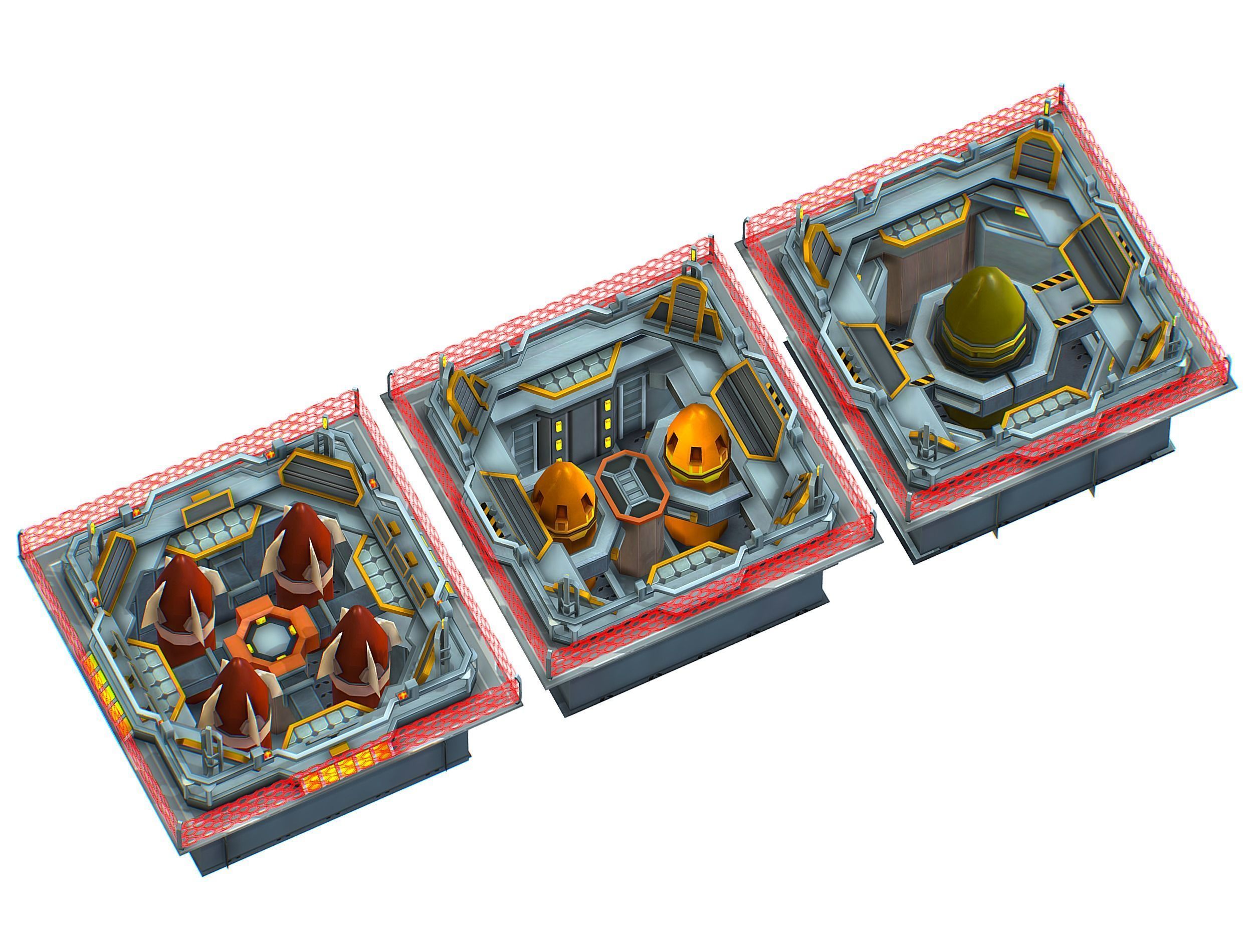 isometrical bomb torpedo launcher ALL Low-poly 3D model_7