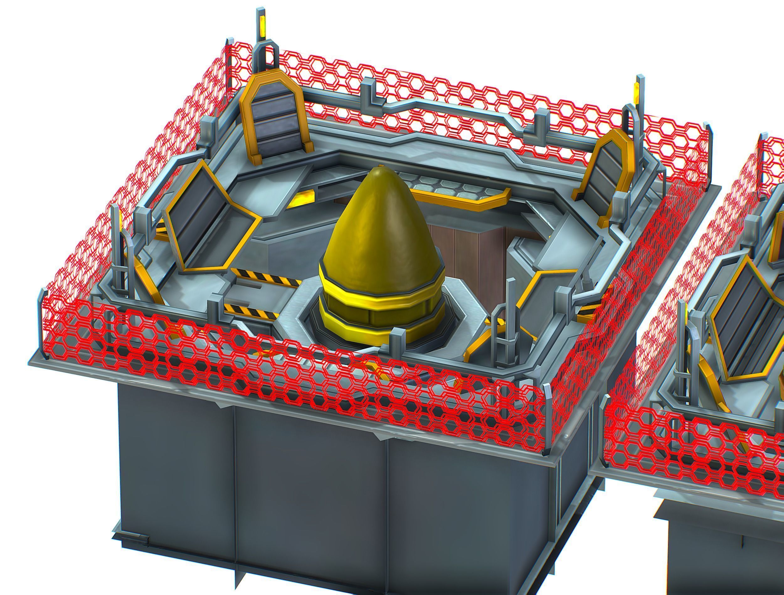 isometrical bomb torpedo launcher ALL Low-poly 3D model_14