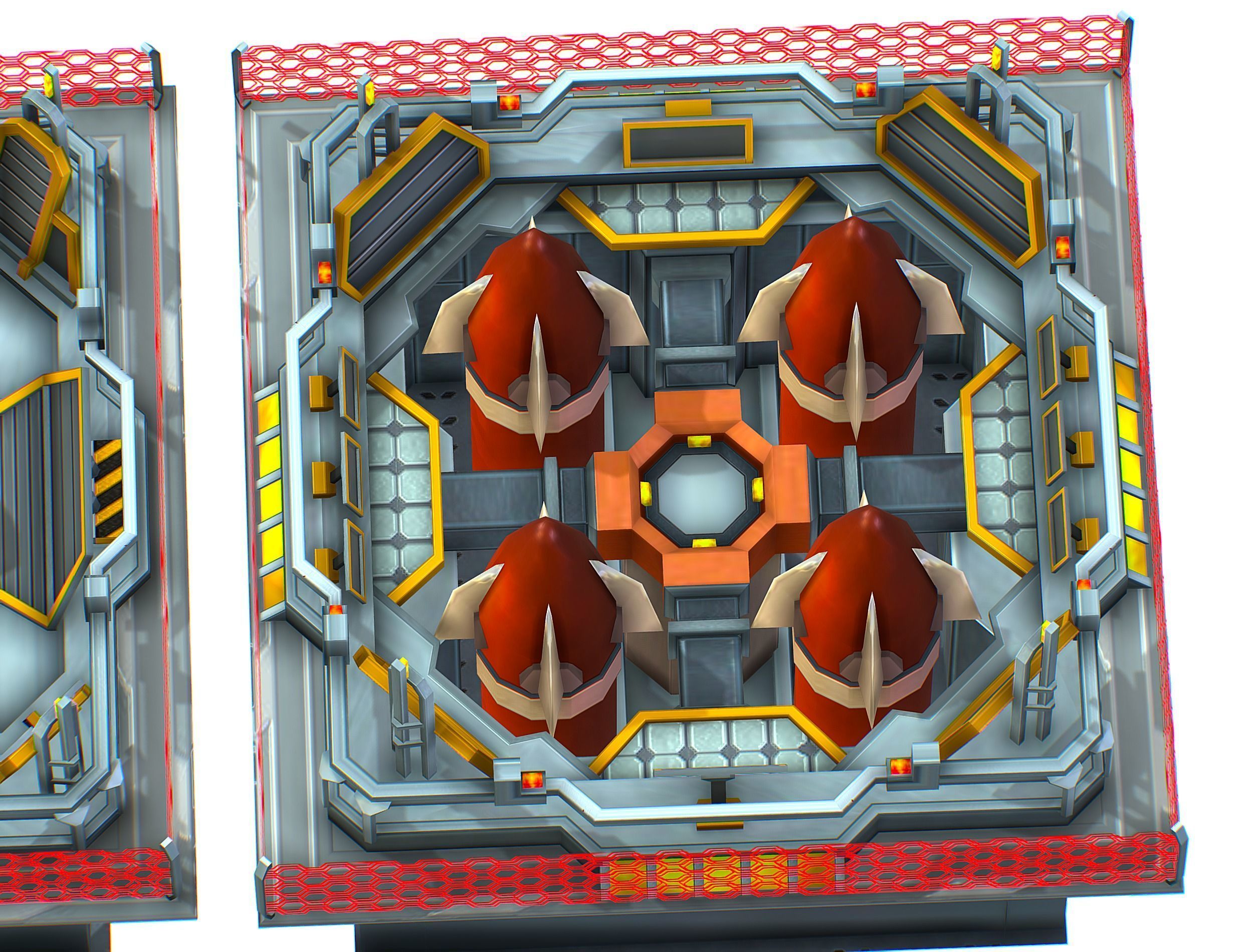 isometrical bomb torpedo launcher ALL Low-poly 3D model_11