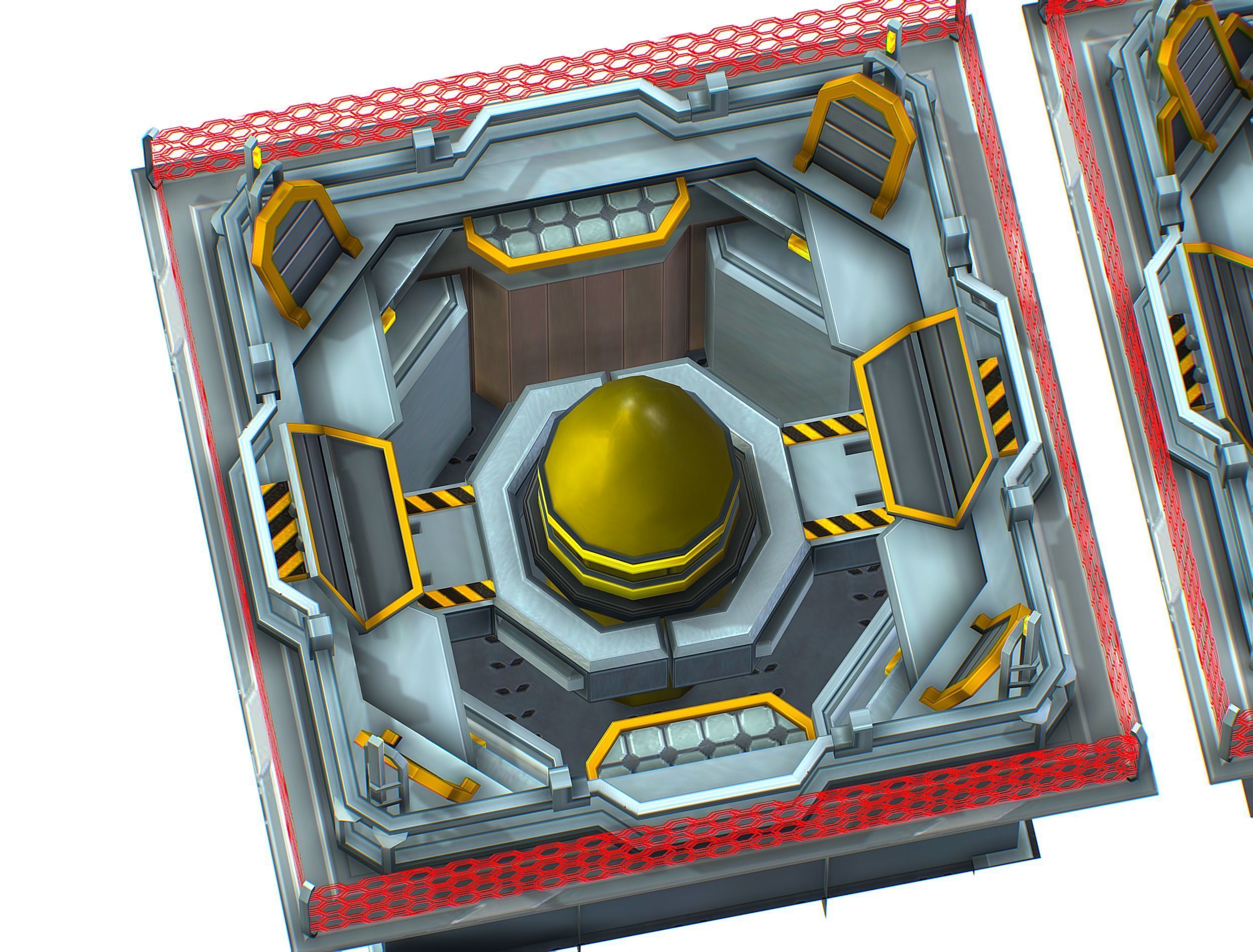 isometrical bomb torpedo launcher ALL Low-poly 3D model_9