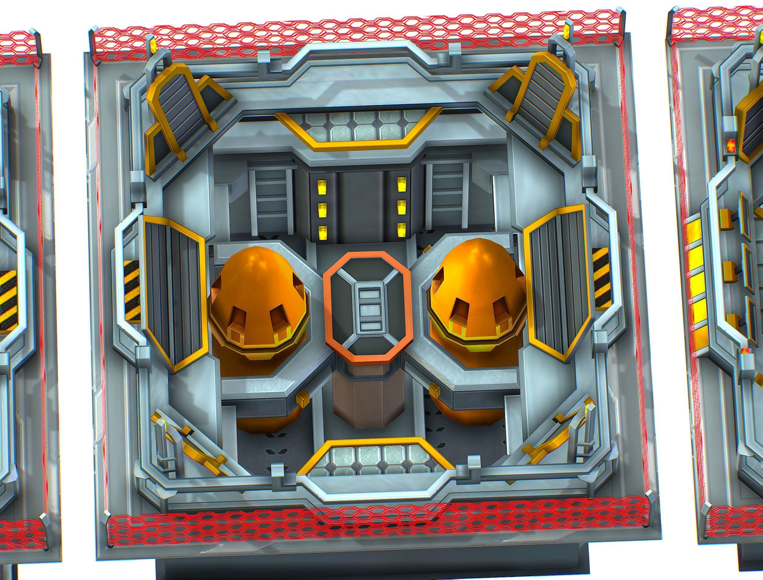 isometrical bomb torpedo launcher ALL Low-poly 3D model_10