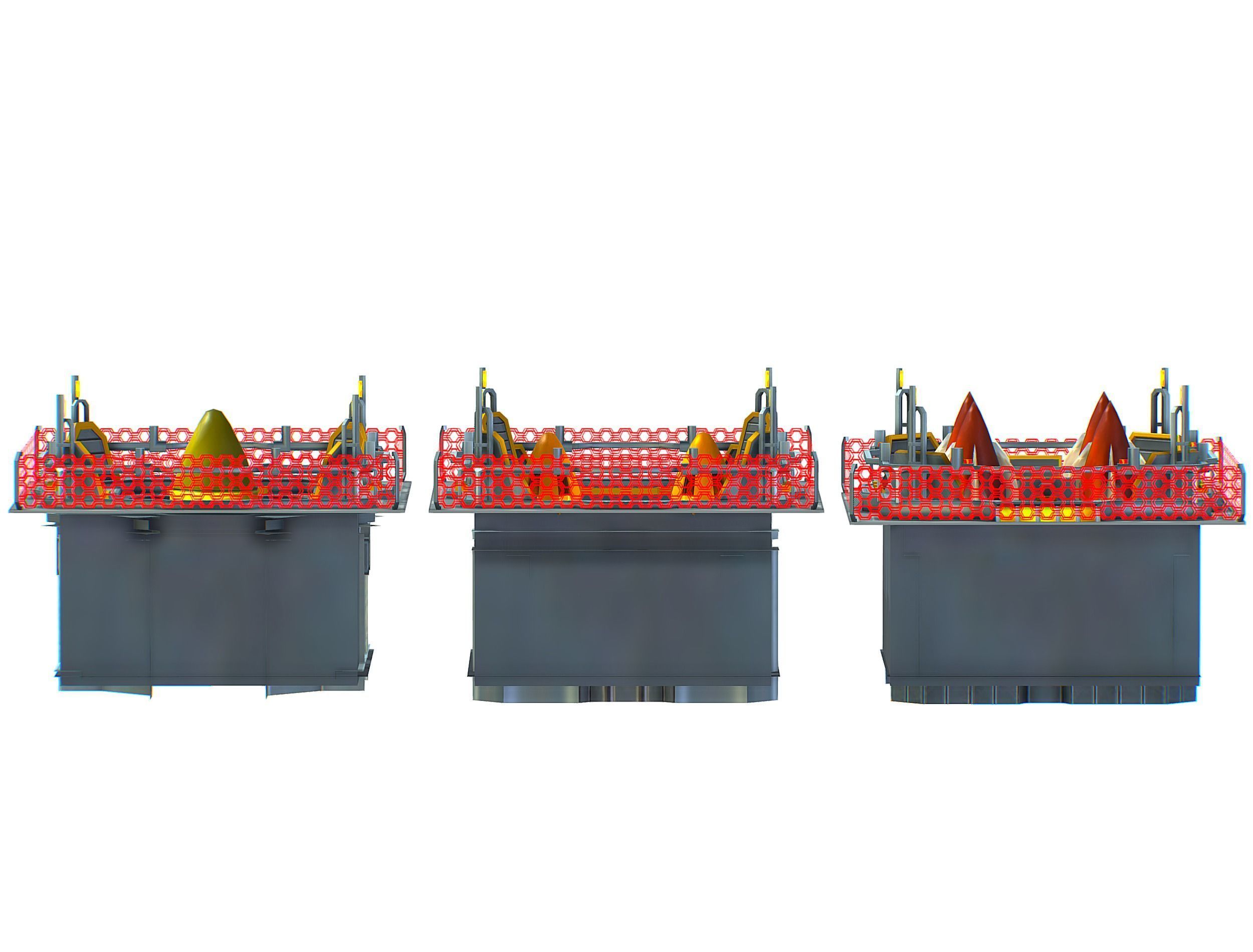 isometrical bomb torpedo launcher ALL Low-poly 3D model_20