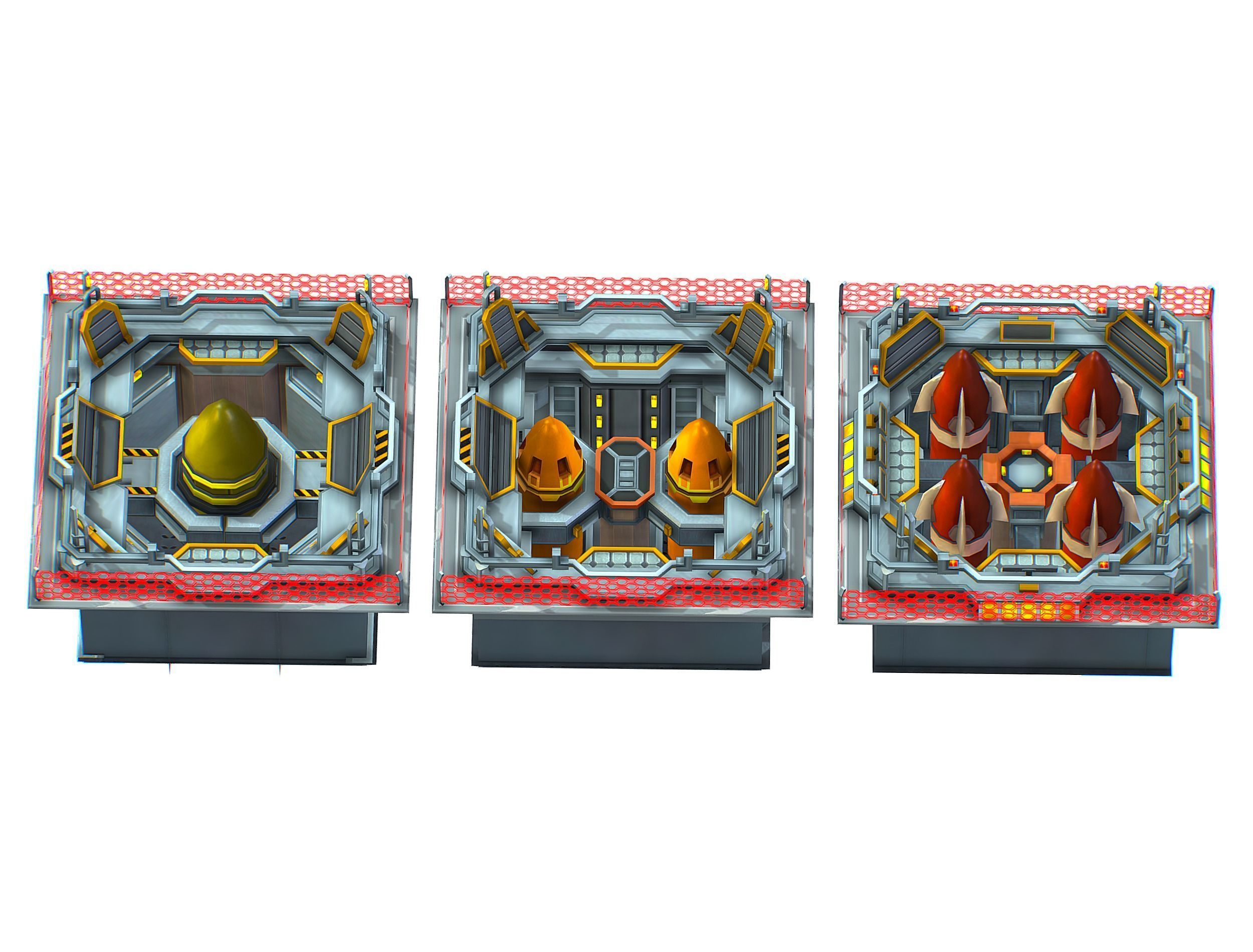 isometrical bomb torpedo launcher ALL Low-poly 3D model_2