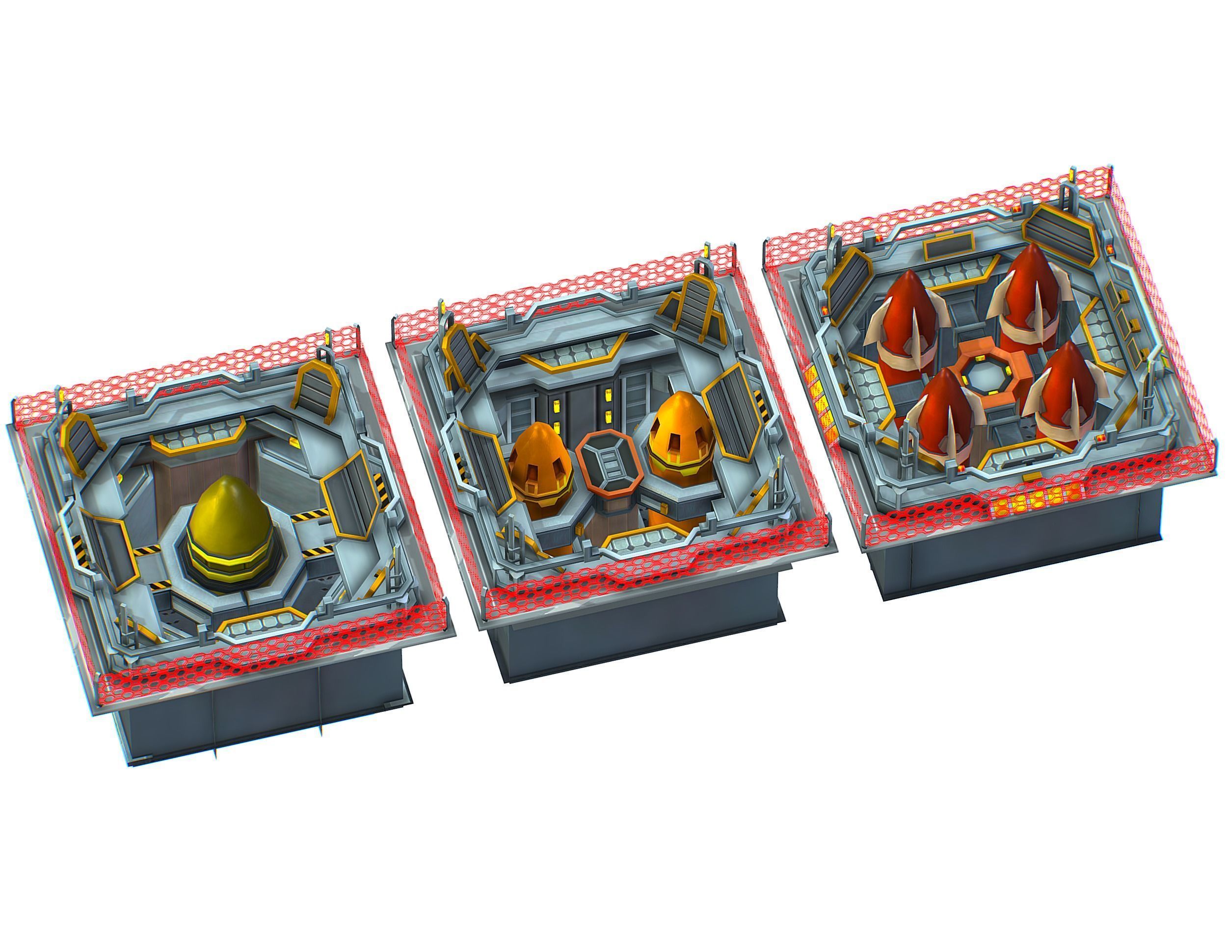 isometrical bomb torpedo launcher ALL Low-poly 3D model_1