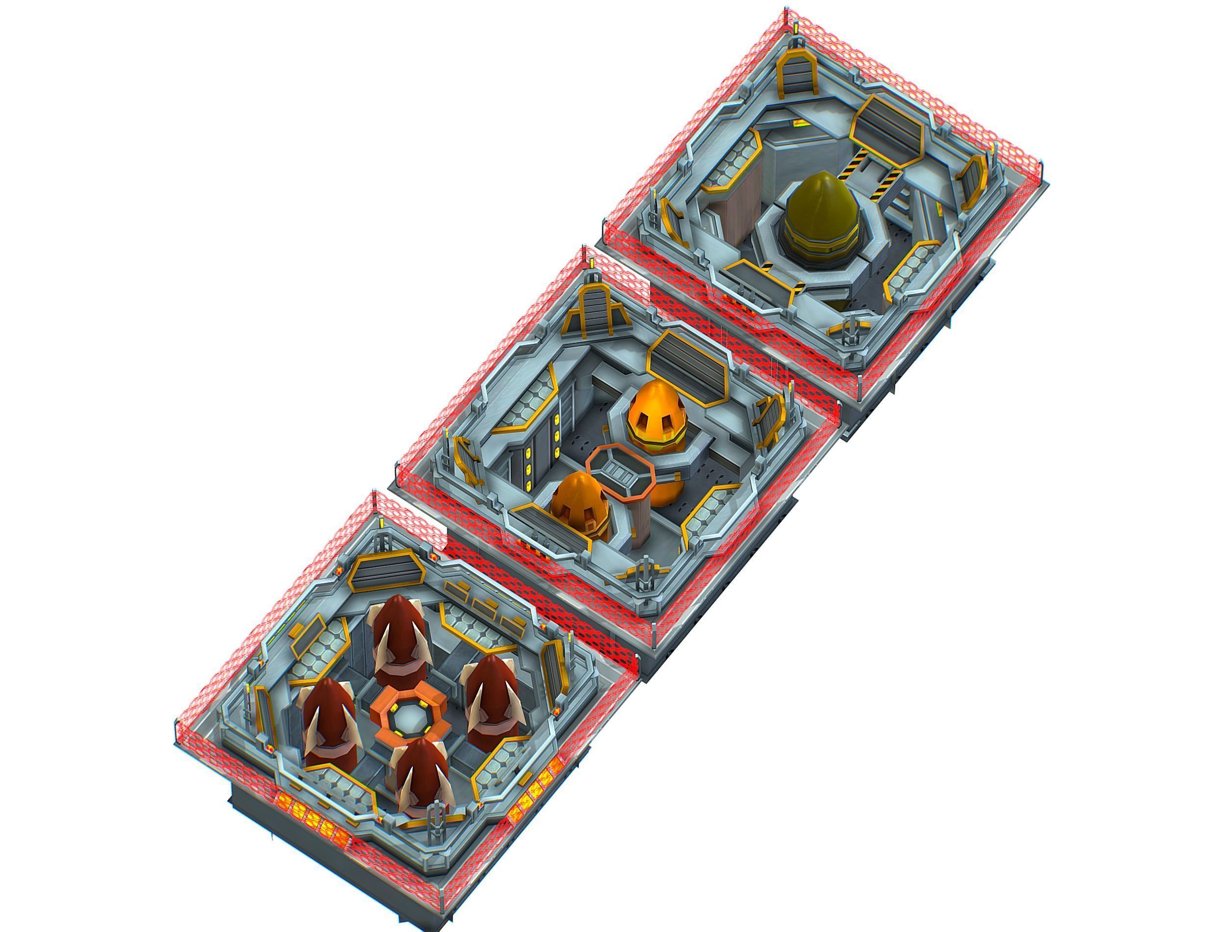 isometrical bomb torpedo launcher ALL Low-poly 3D model_6