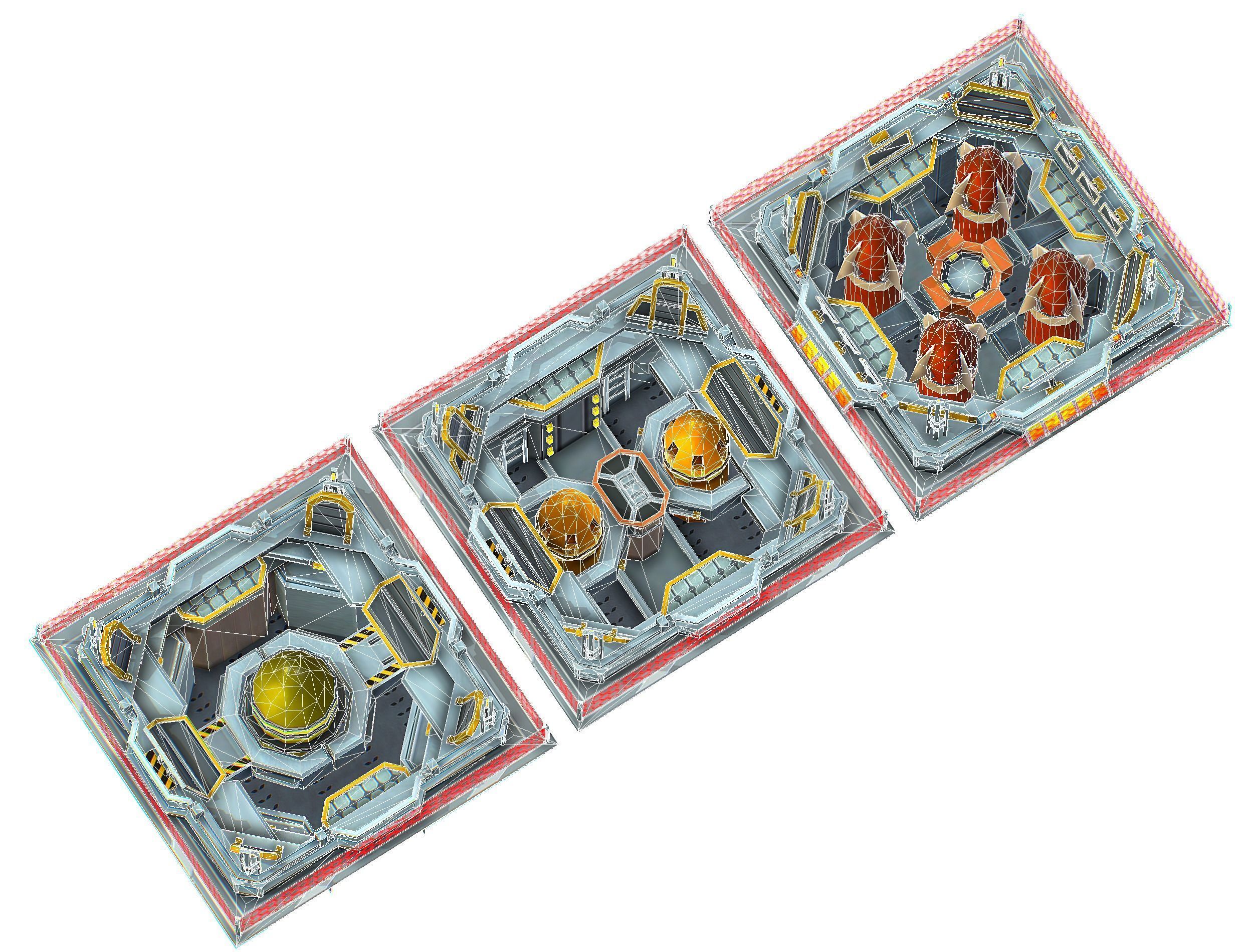 isometrical bomb torpedo launcher ALL Low-poly 3D model_21