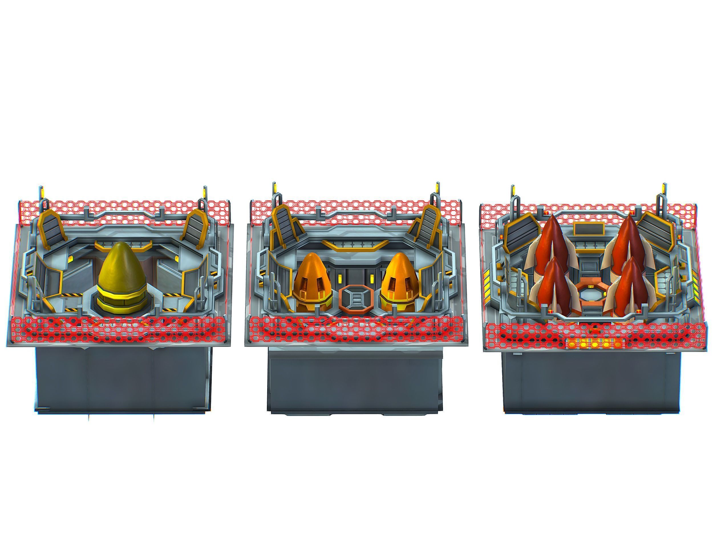 isometrical bomb torpedo launcher ALL Low-poly 3D model_19