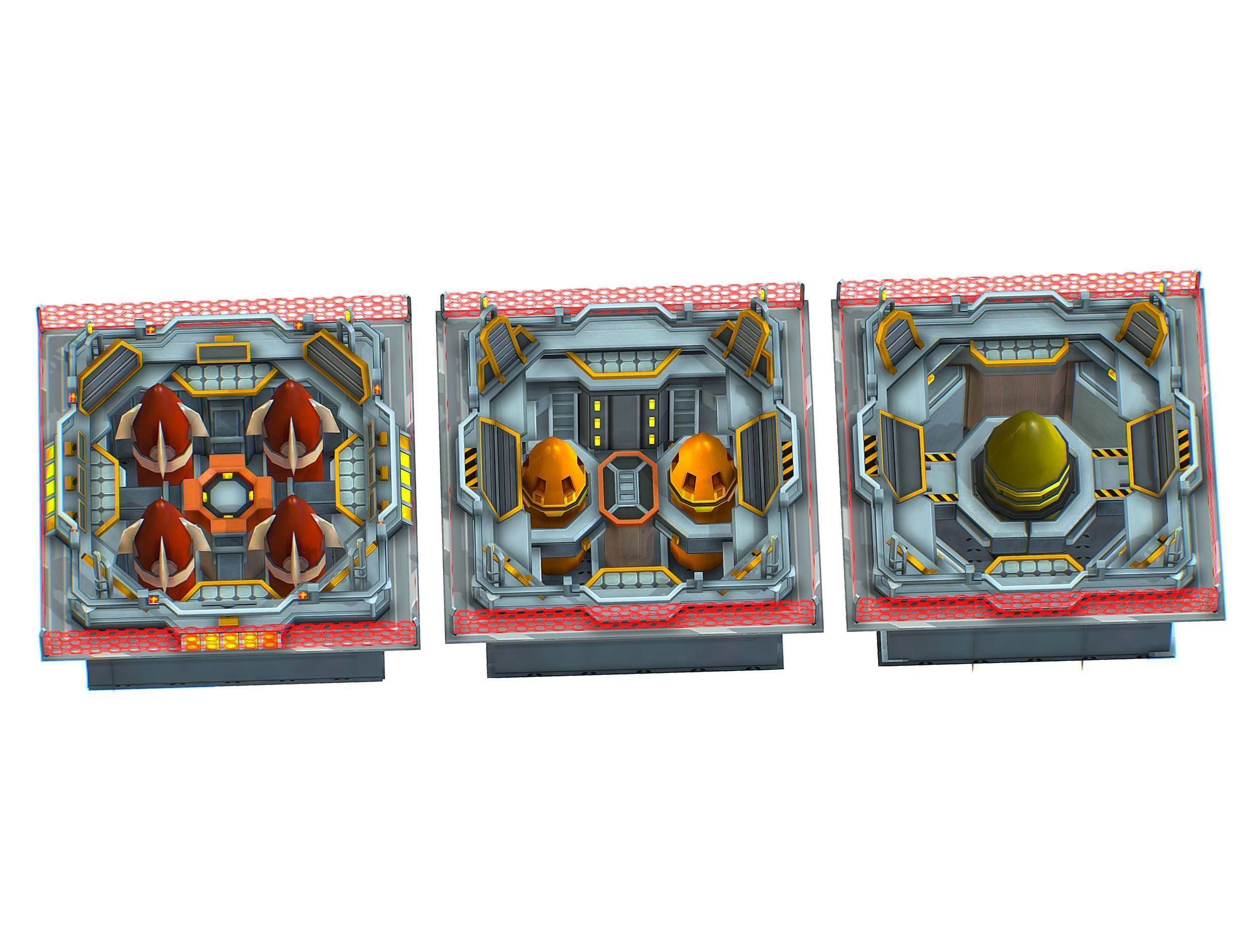 isometrical bomb torpedo launcher ALL Low-poly 3D model_8