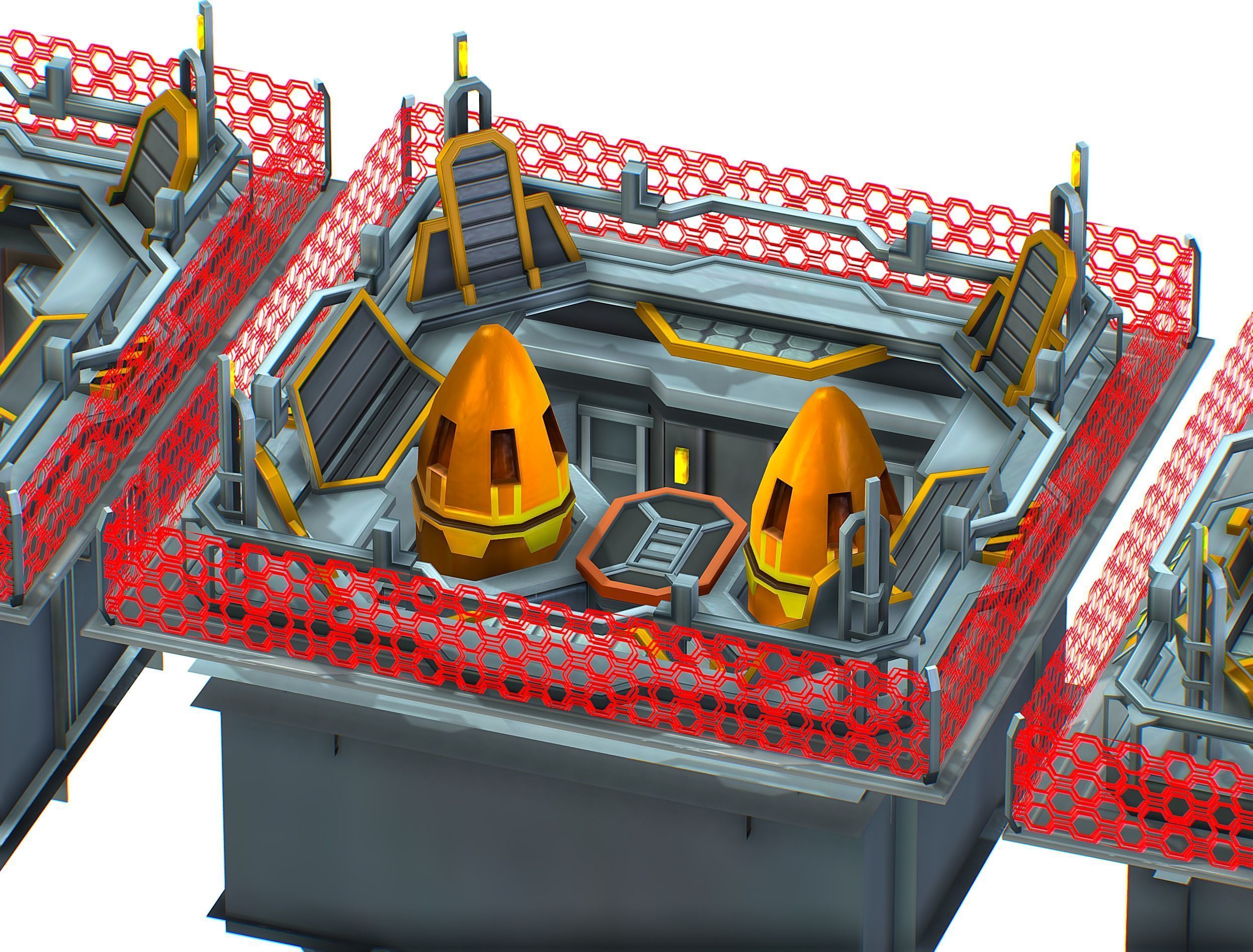 isometrical bomb torpedo launcher ALL Low-poly 3D model_13