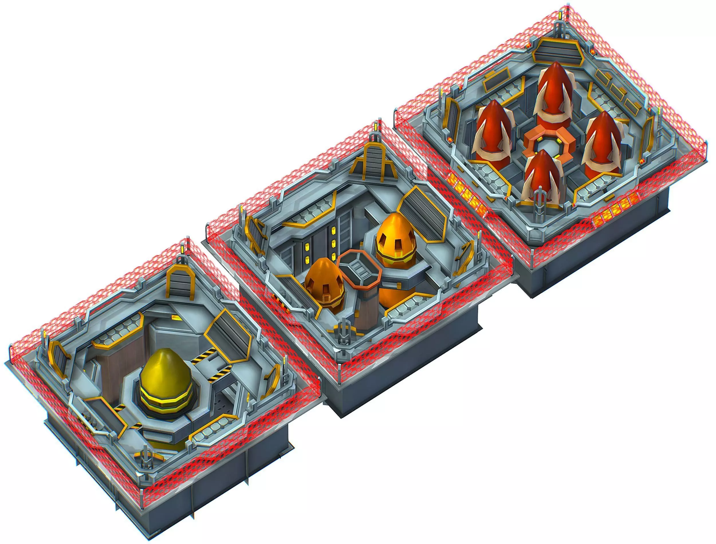 isometrical bomb torpedo launcher ALL Low-poly 3D model_0