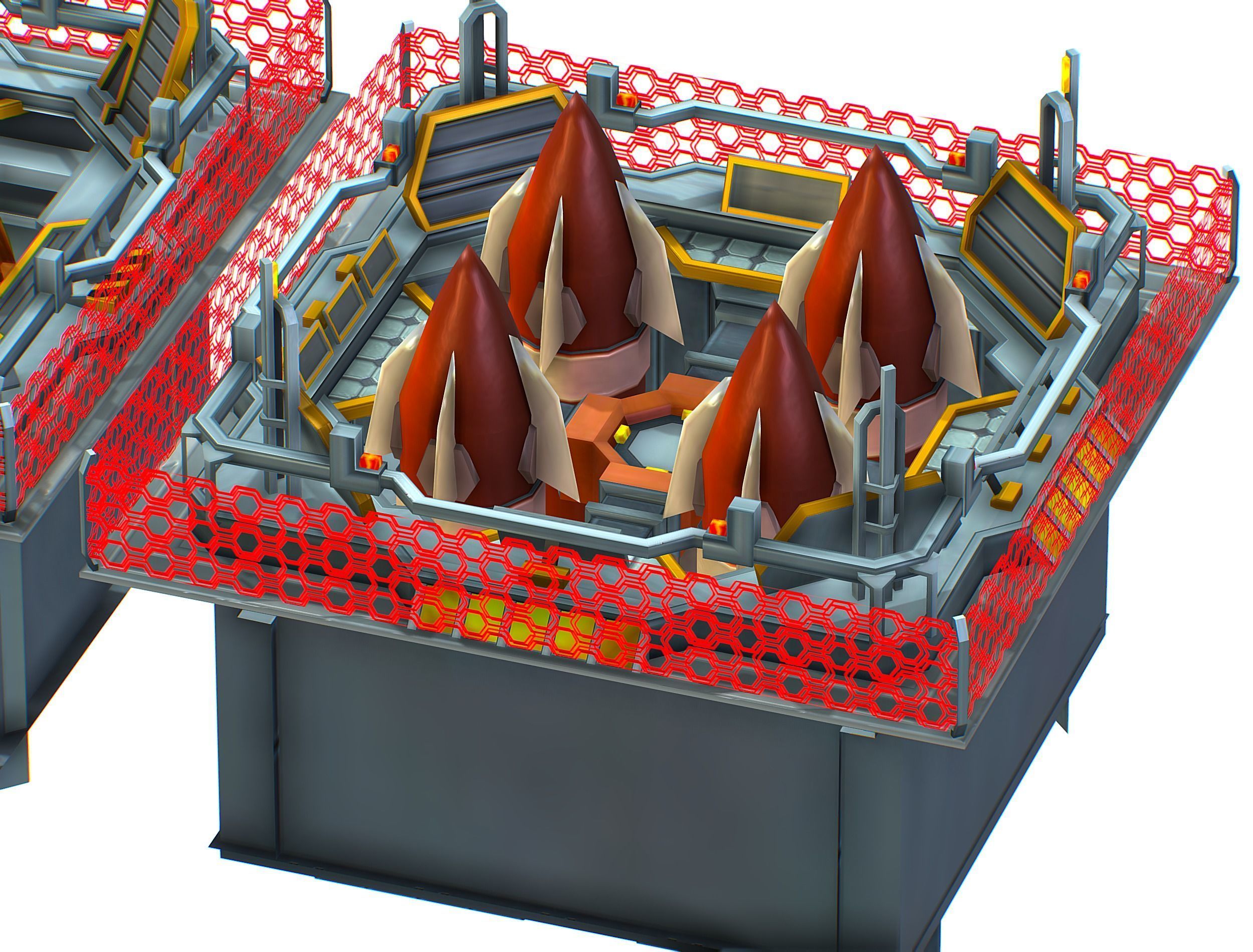 isometrical bomb torpedo launcher ALL Low-poly 3D model_12