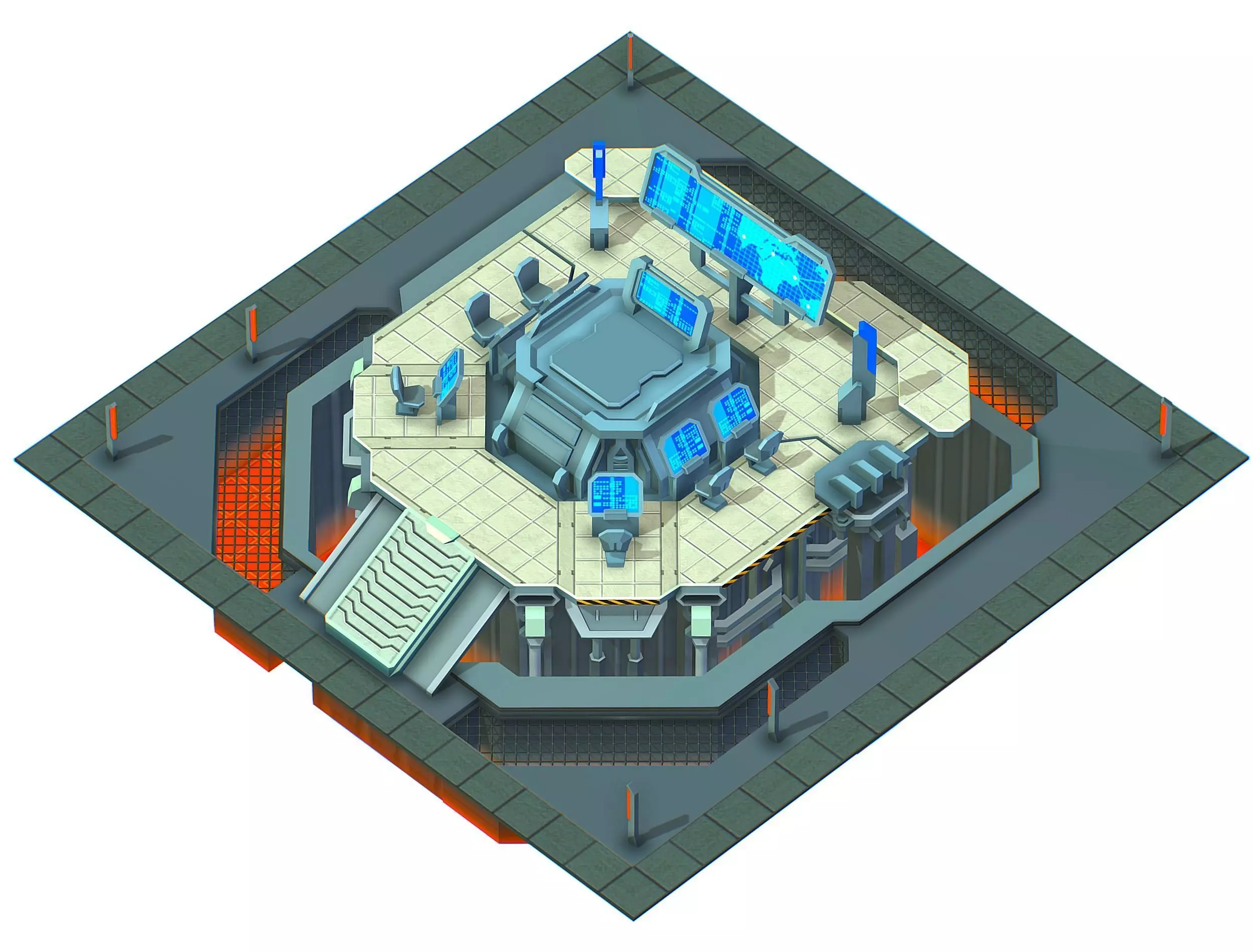 isometrical Missing Room Headquarters 1 Low-poly 3D model