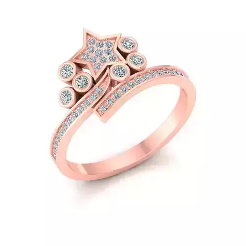 Solitaire Wedding Engagement Women Star Ring 