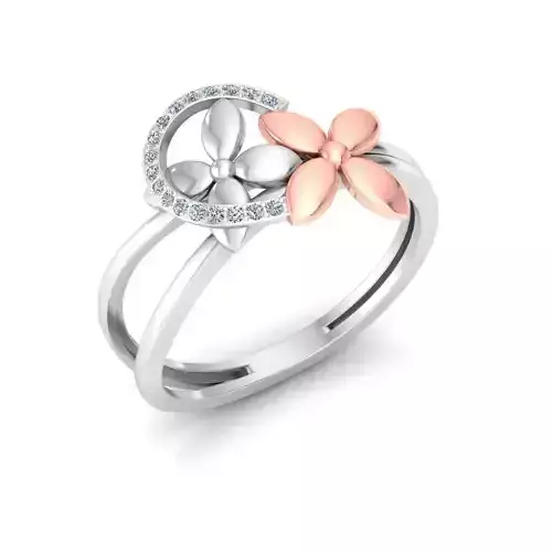 Solitaire Wedding Engagement Women Flower Ring 