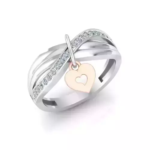 Solitaire Wedding Engagement Women Heart Ring 