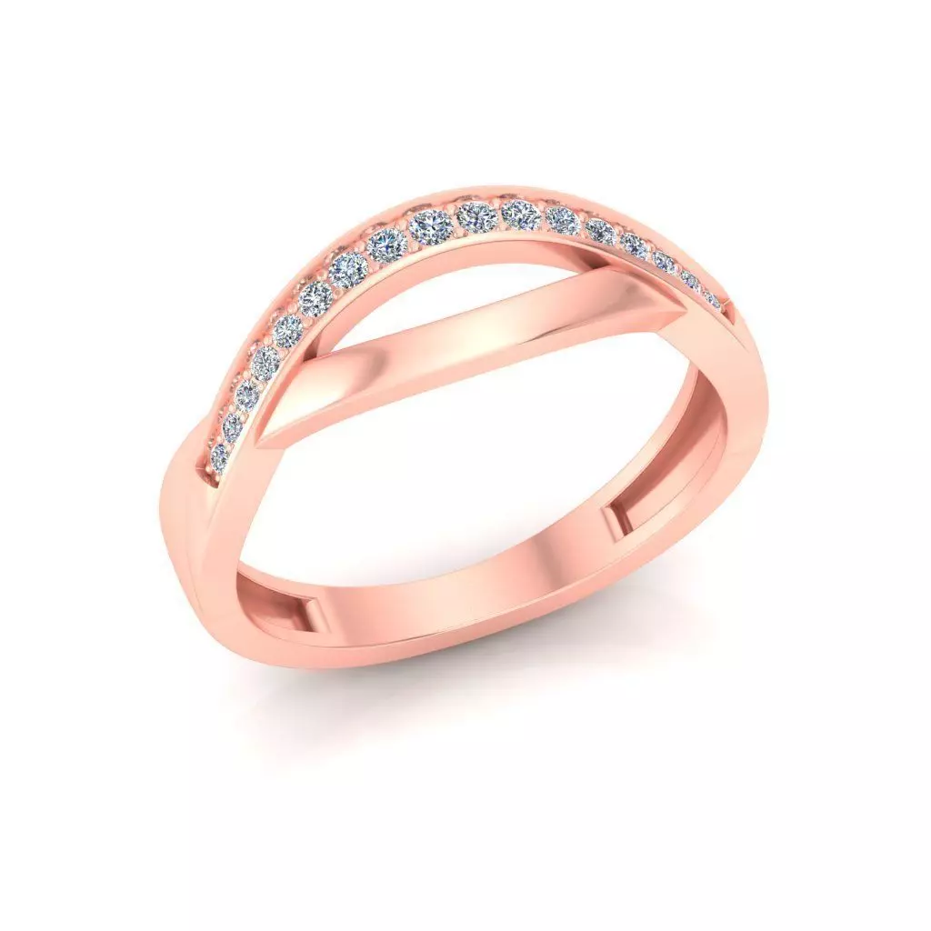 Solitaire Wedding Engagement Women Band Ring 3D print model_0