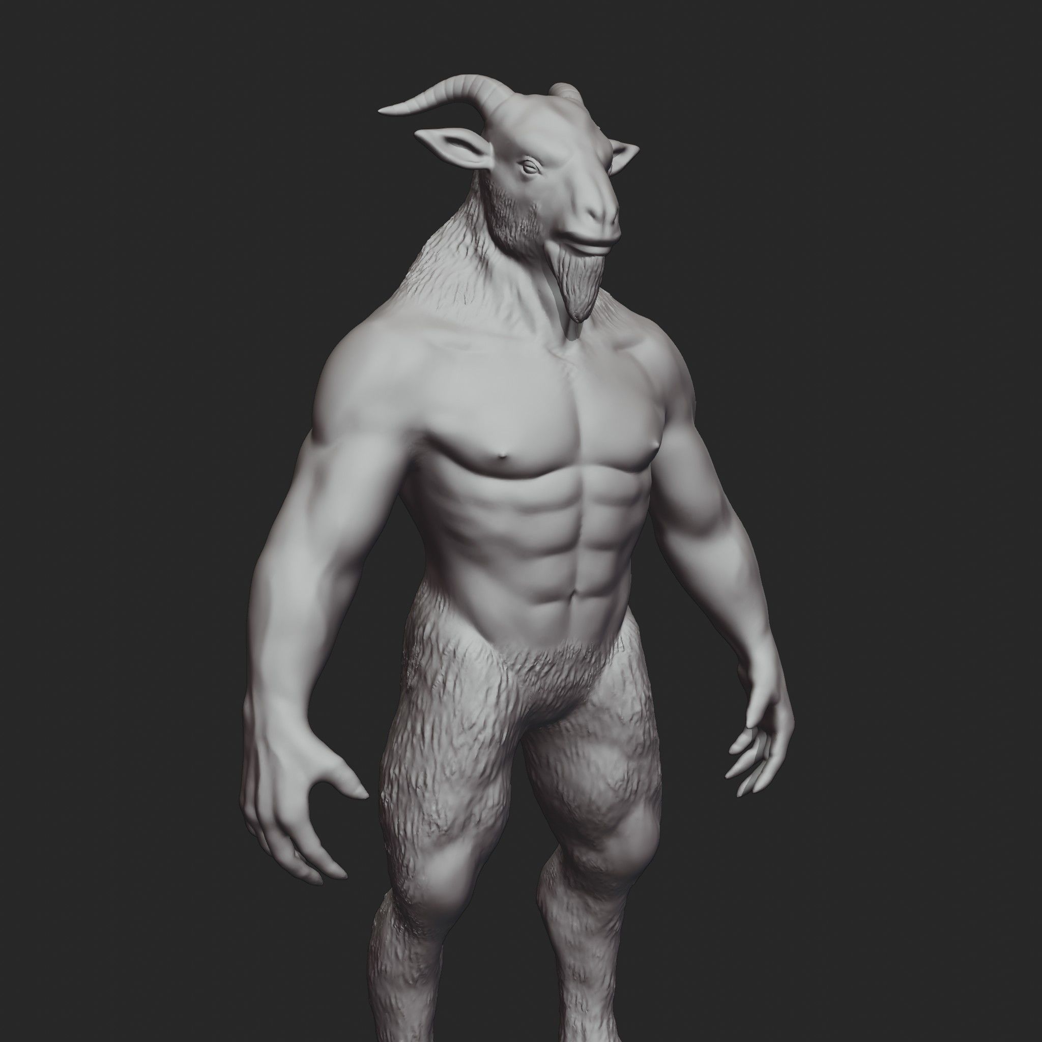 Goatman Creature 3D print model_6